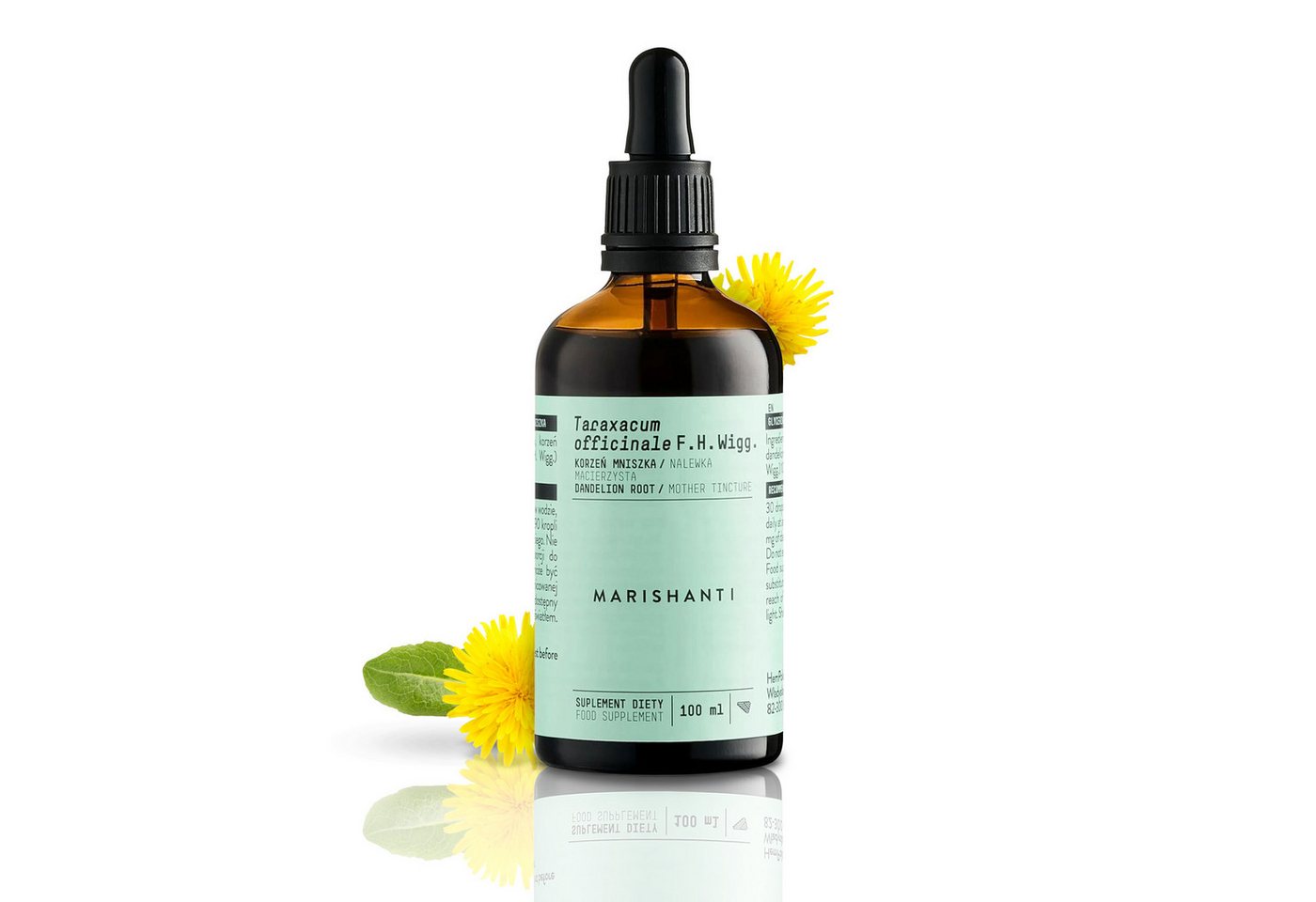 MARISHANTI Löwenzahnwurzel Extrakt – alkoholfreie Tropfen, bekannt aus der Pflanzenkunde (Taraxacum officinale) à 100 ml, – Vegan
