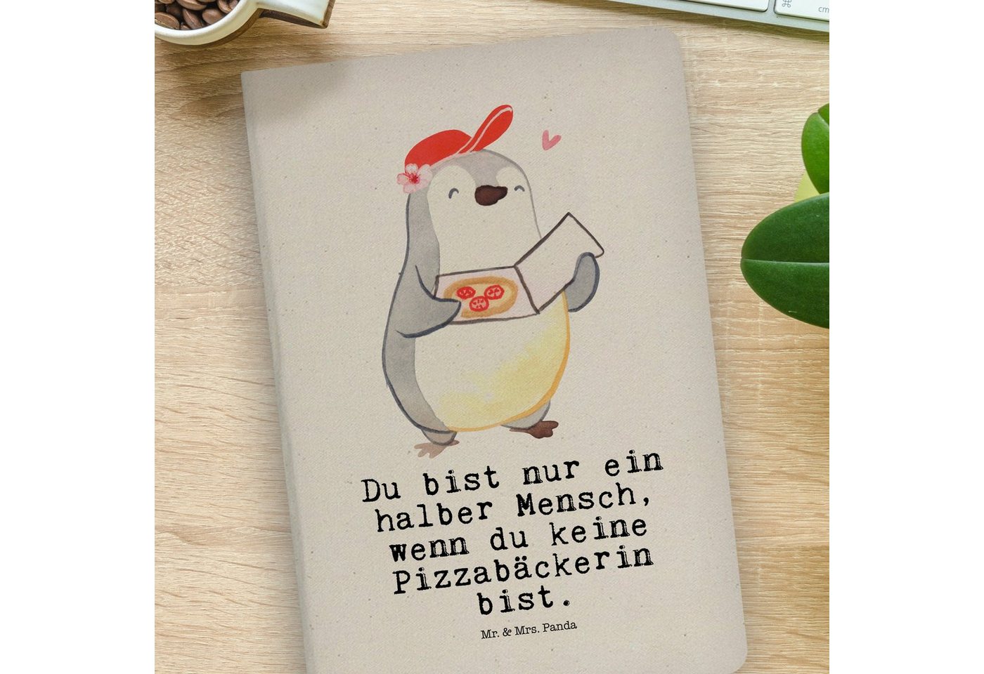 Thumbnail - Mr. & Mrs. Panda Notizbuch Pizzabäckerin Herz - Transparent - Geschenk, Pizzabringdienst, Schrei Mr. & Mrs. Panda, Kreat...