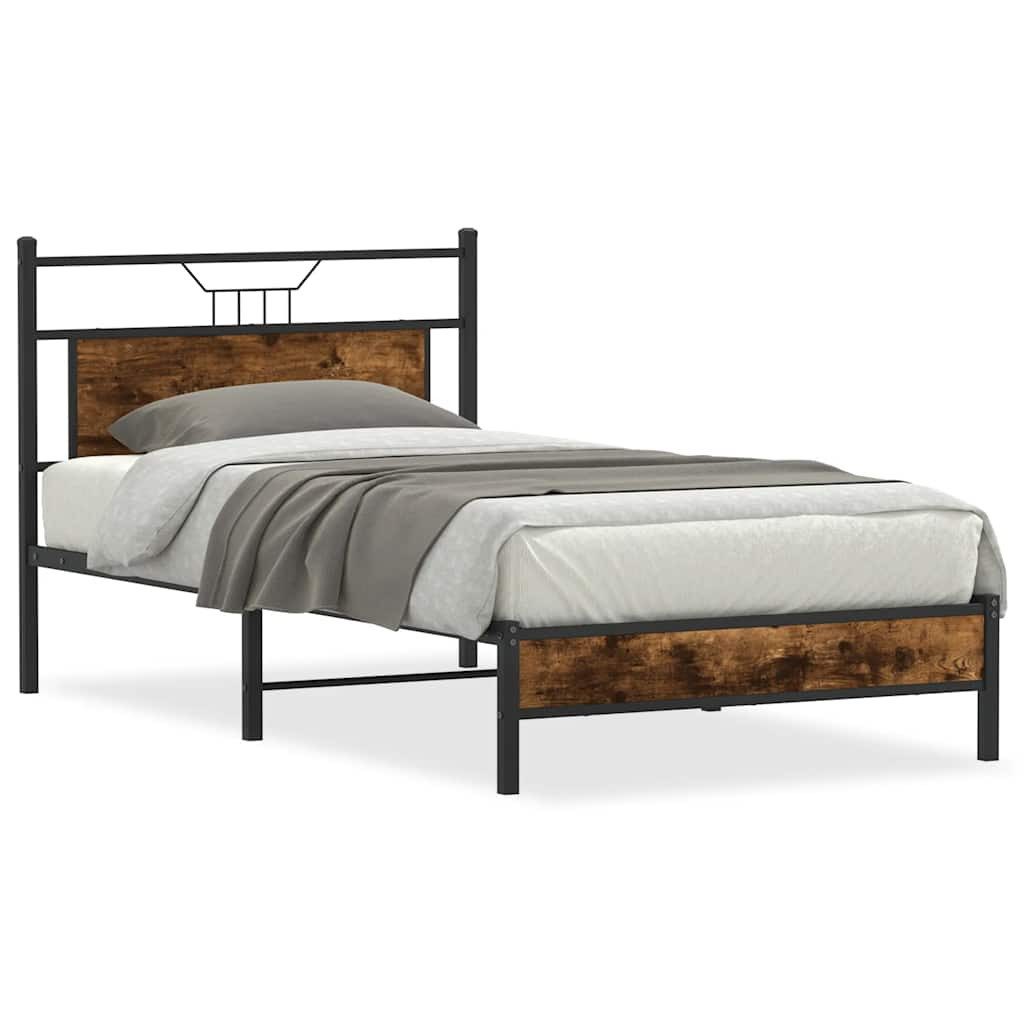 vidaXL Bett Bettgestell ohne Matratze Räuchereiche günstig online kaufen