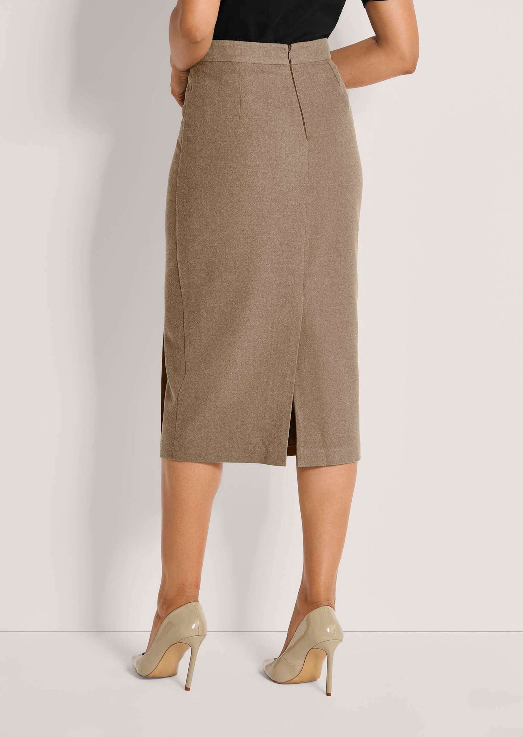 MADELEINE Maxirock Midirock in Wickeloptik Feminin-eleganter Schnitt mit dekorativem Knopf