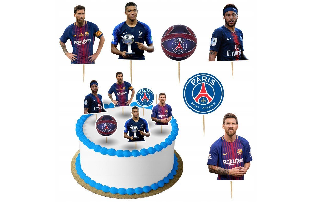 Festivalartikel Tortenstecker Messi Mbappe Topper Set 6 Stk Geburstag Torten Deko Kuchen Junge