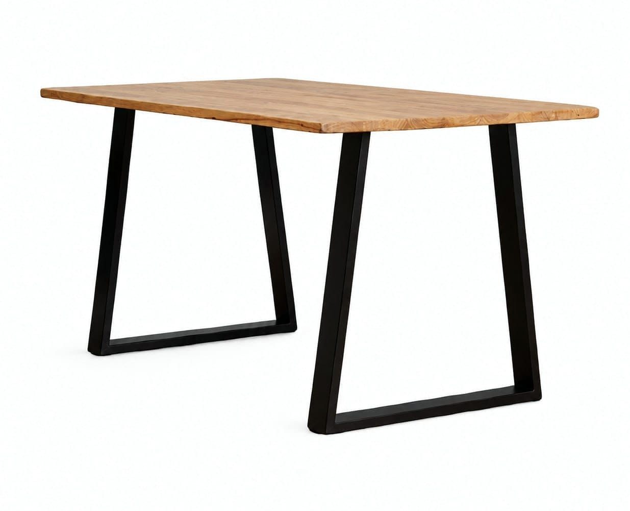 JVmoebel Esstisch Designer Esstisch Holzplatte mit stabilem Stahlgestell Holztische (1-tlg)