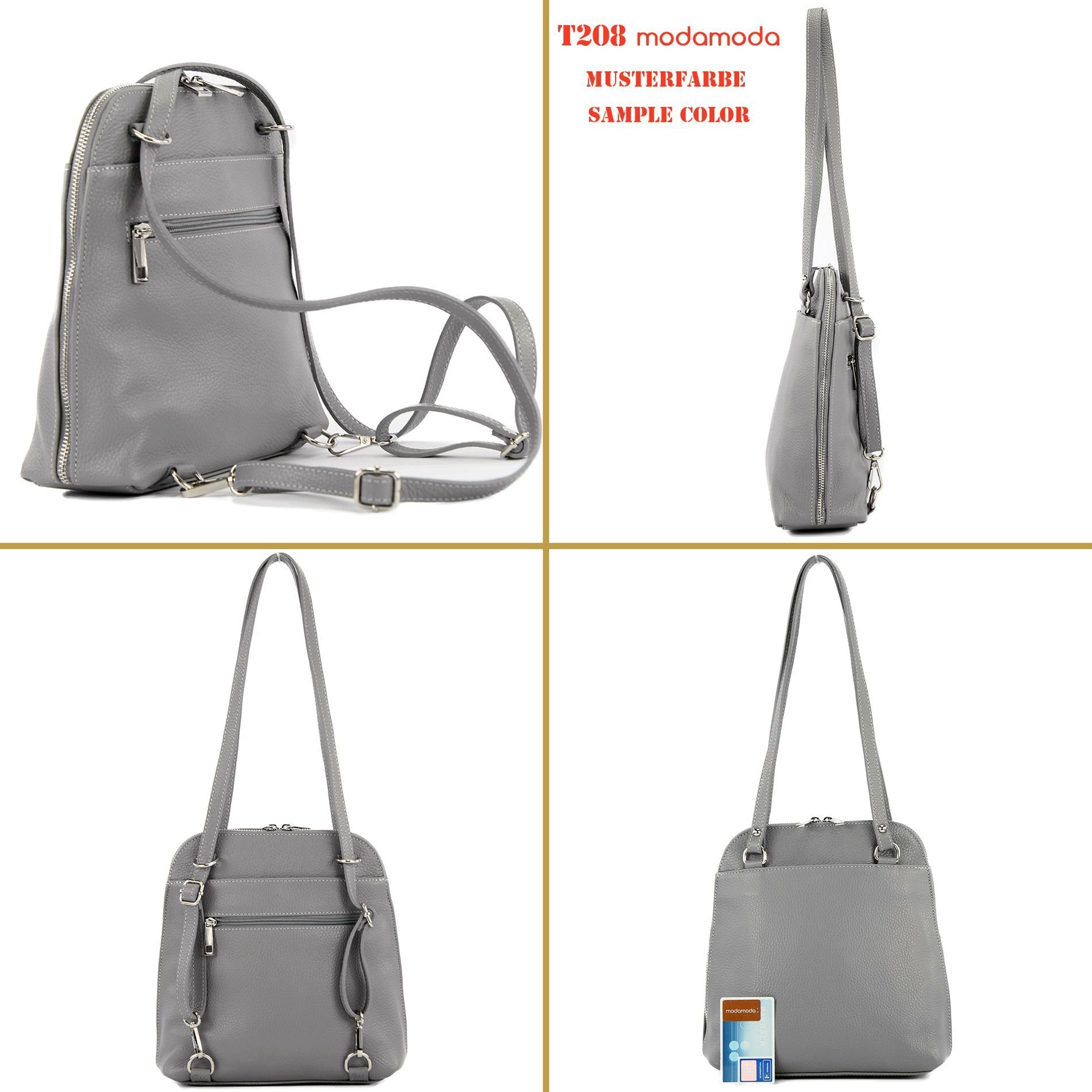 de Italy Sonnengelb T217, Handmade Echtleder in modamoda Rucksack