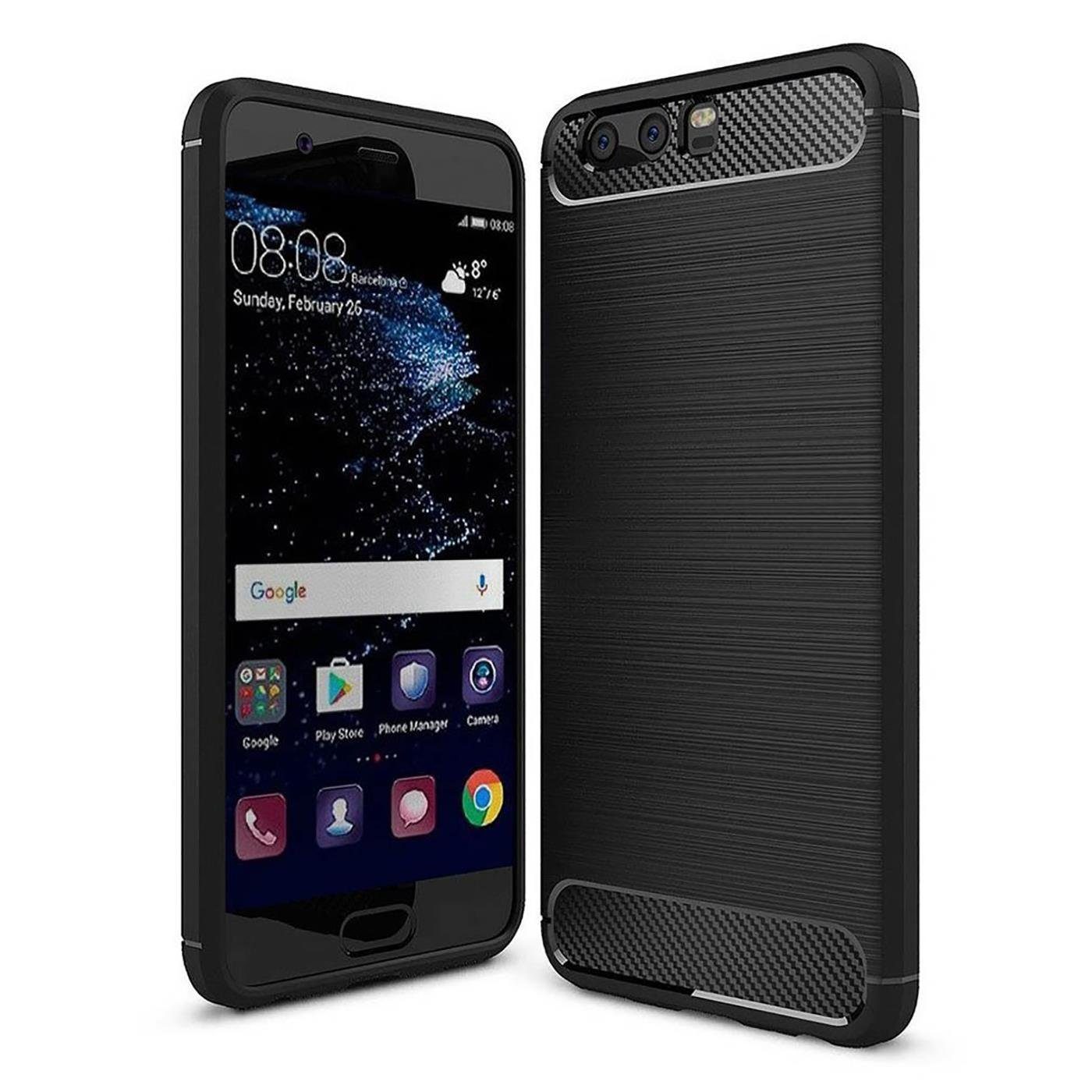 Handyhülle Carbon Handy Hülle für Huawei P10