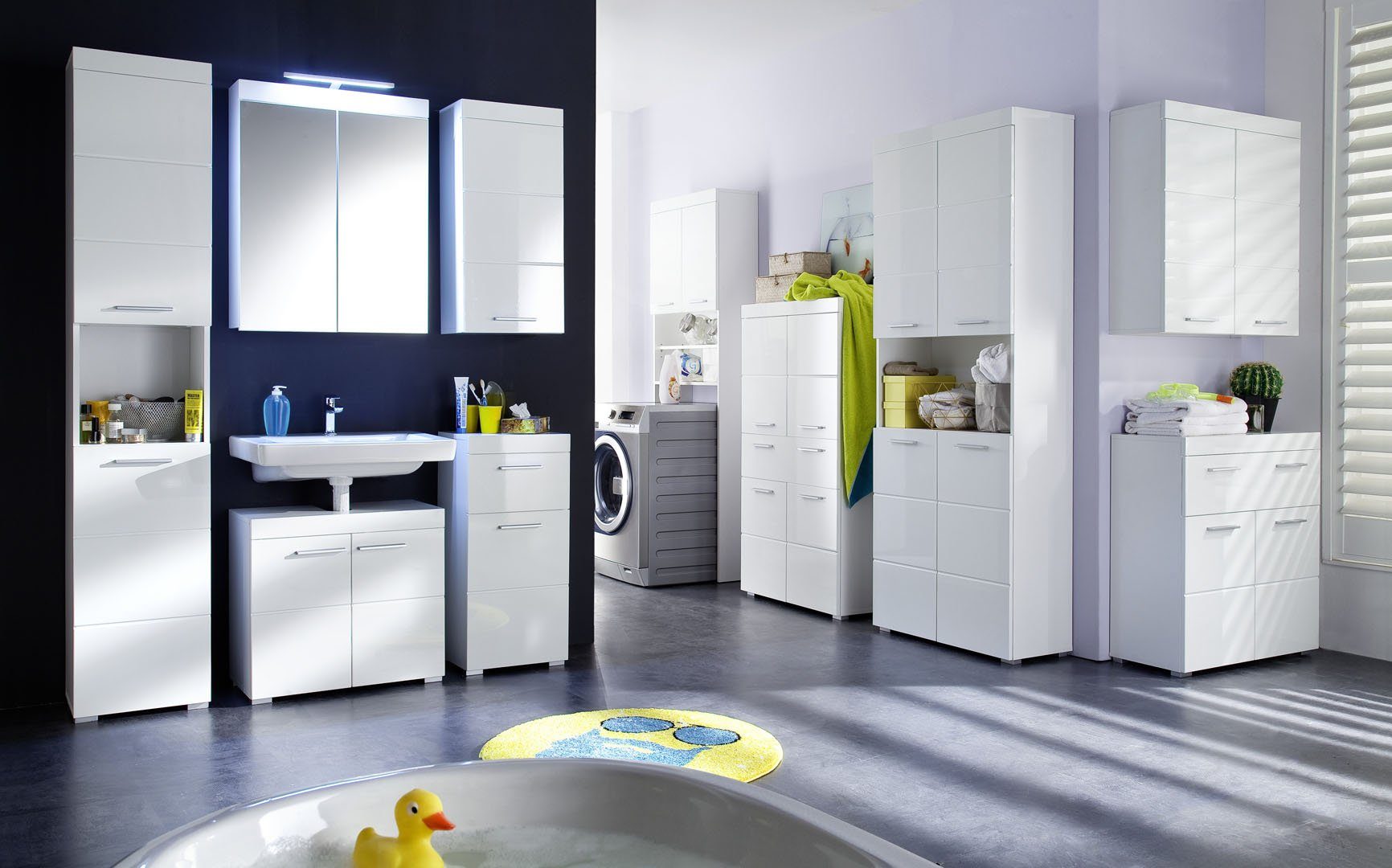 Badezimmer-Set AmandaMandoBea Waschmaschine Türe Weiß für ebuy24 2 Badschrank