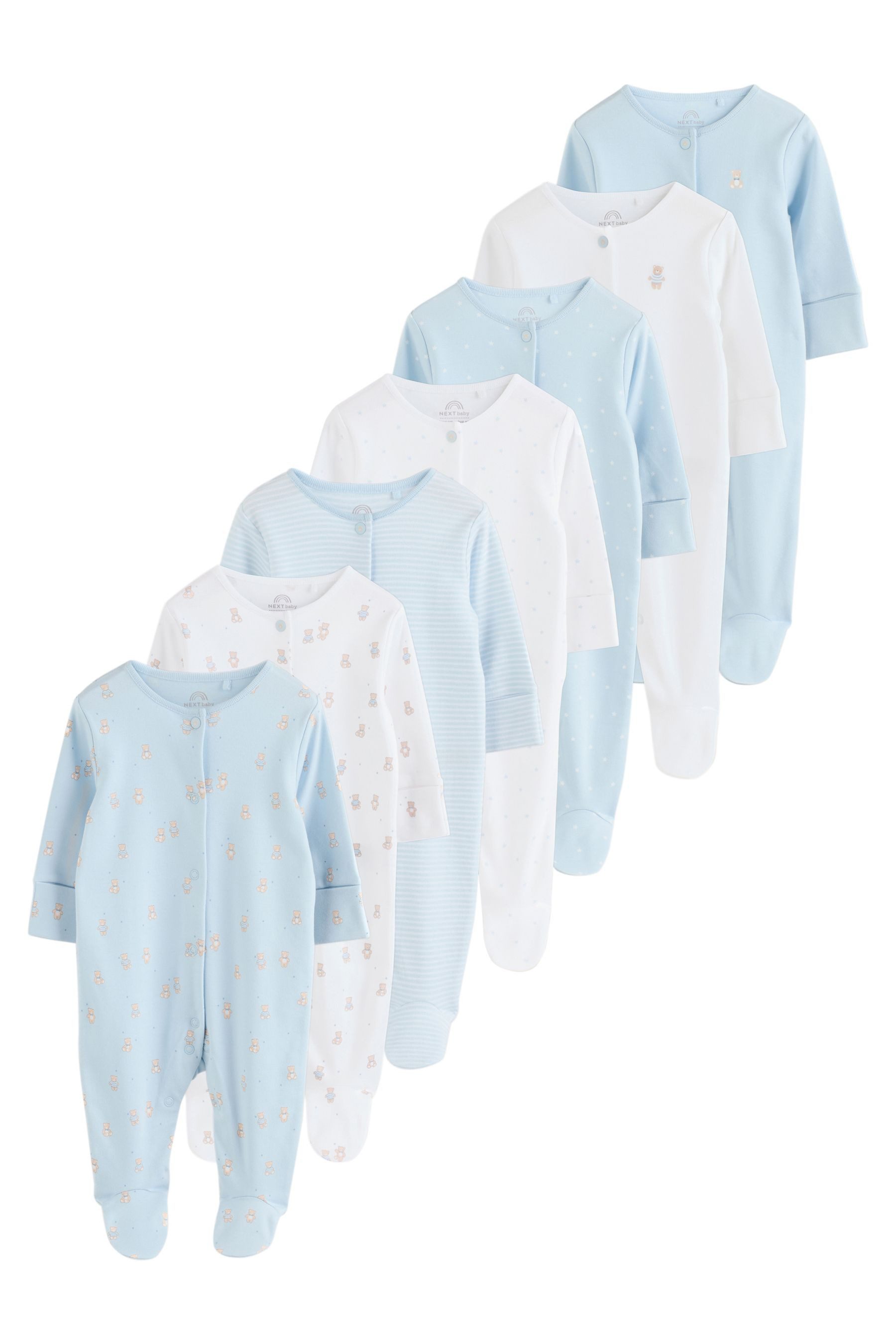 Next Schlafoverall 7er-Pack Baby-Schlafanzüge, Bär (7-tlg)