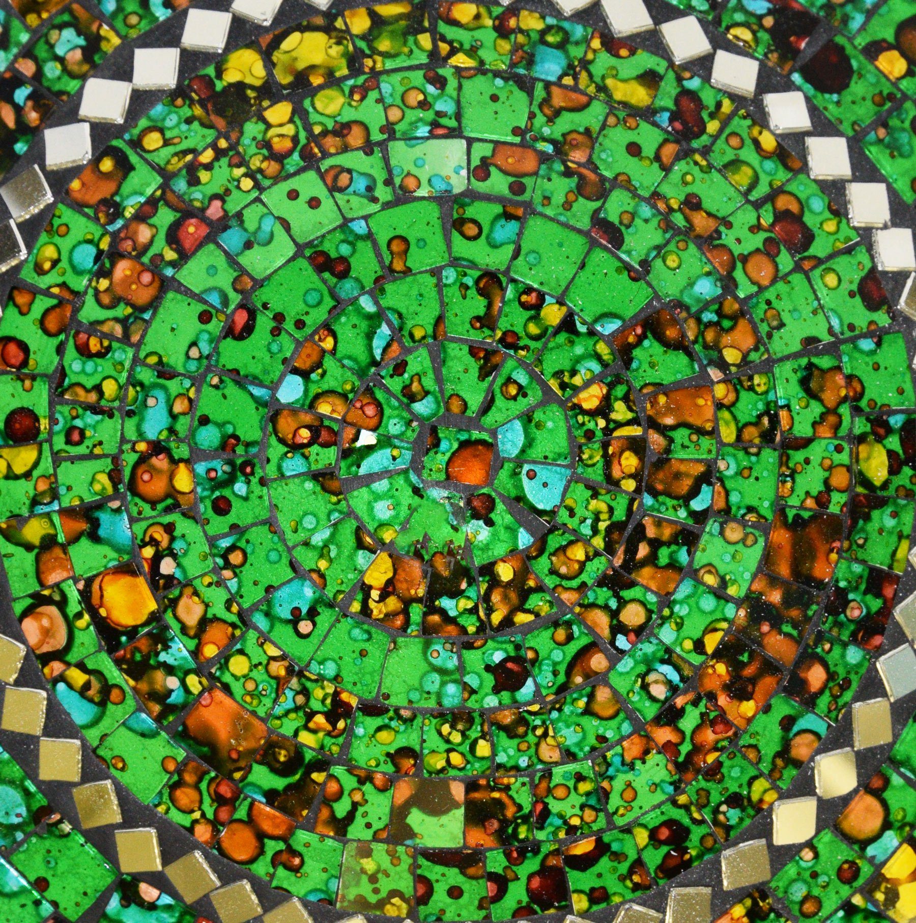 Mosaikschale Spiegel (1-tlg) Grün XL rund mit SIMANDRA Dekoschale