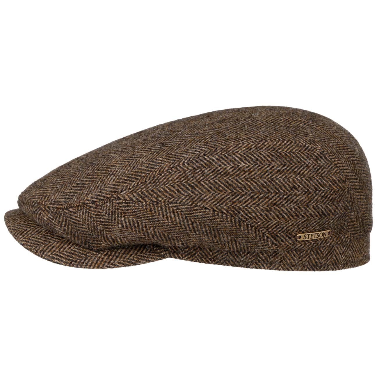 Stetson Flat Cap (1-St) Flatcap mit Schirm, Made in the EU braun-schwarz