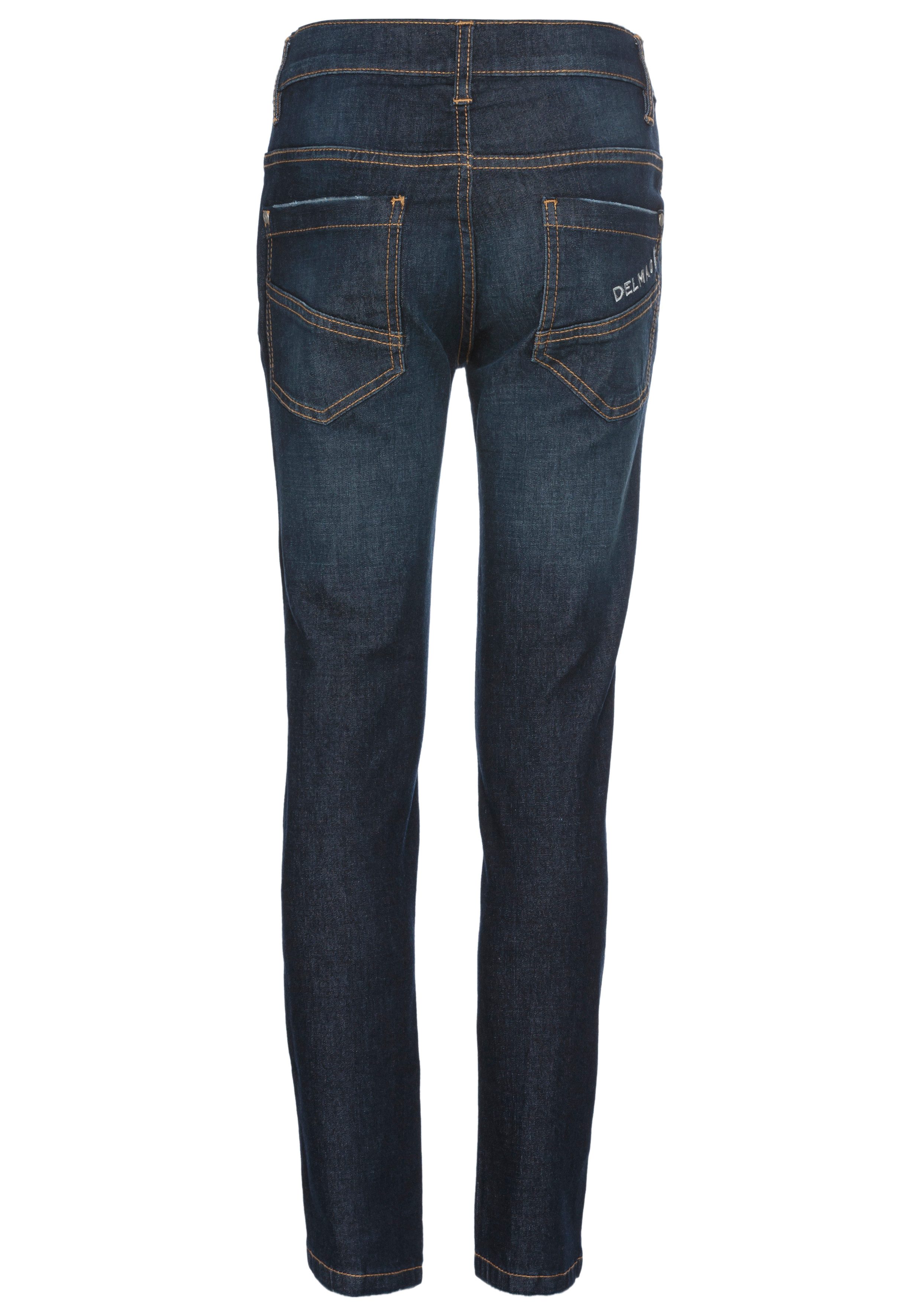 DELMAO Stretch-Jeans Straight-fit Jeans für Jungen elastisches Material, Used-Look-Waschung, niedrige Leibhöhe