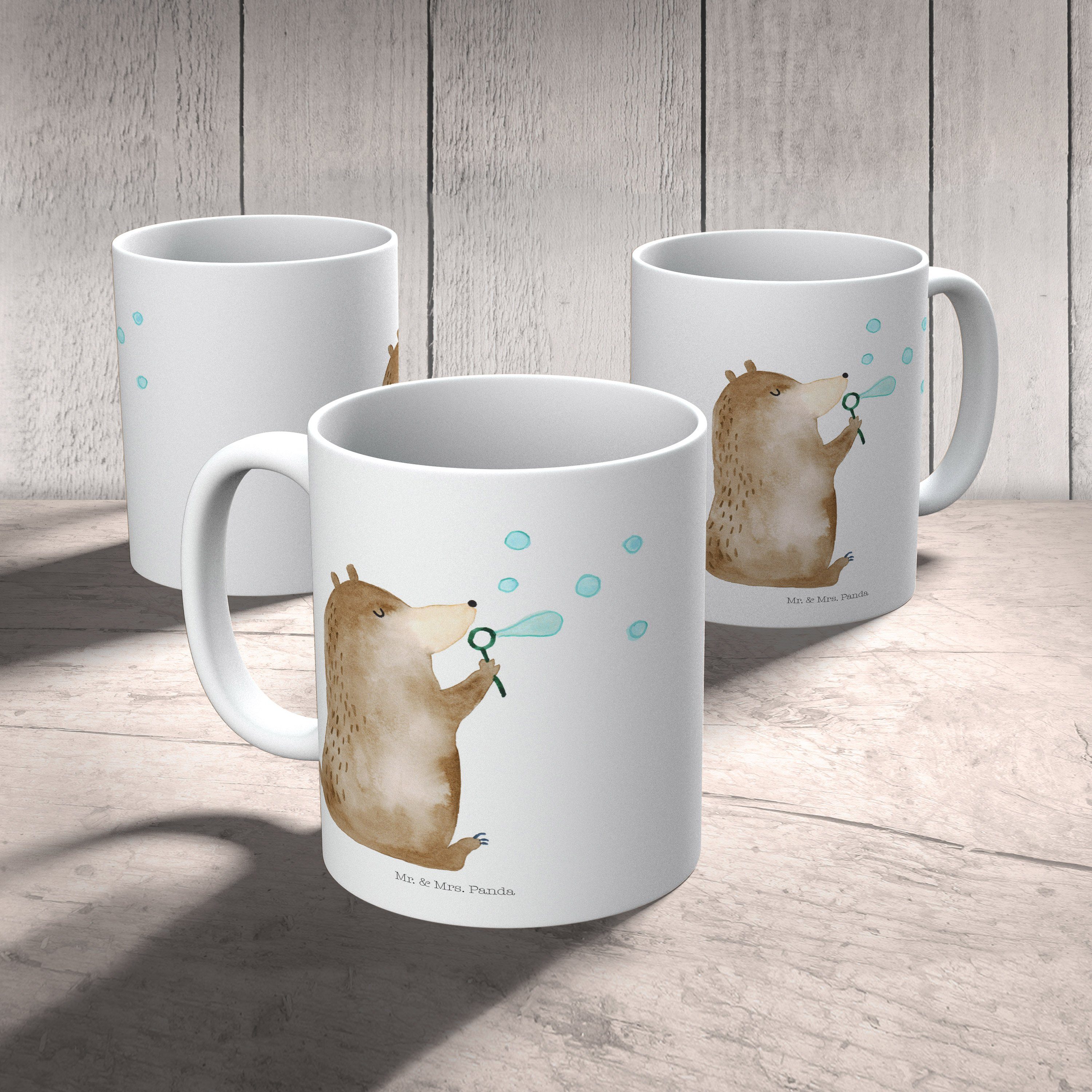 Mr. & Mrs. Panda Tasse Geschenk, Seifenblasen Tasse, - Porzellantasse, Weiß Teddy, Bär - Tas, Keramik