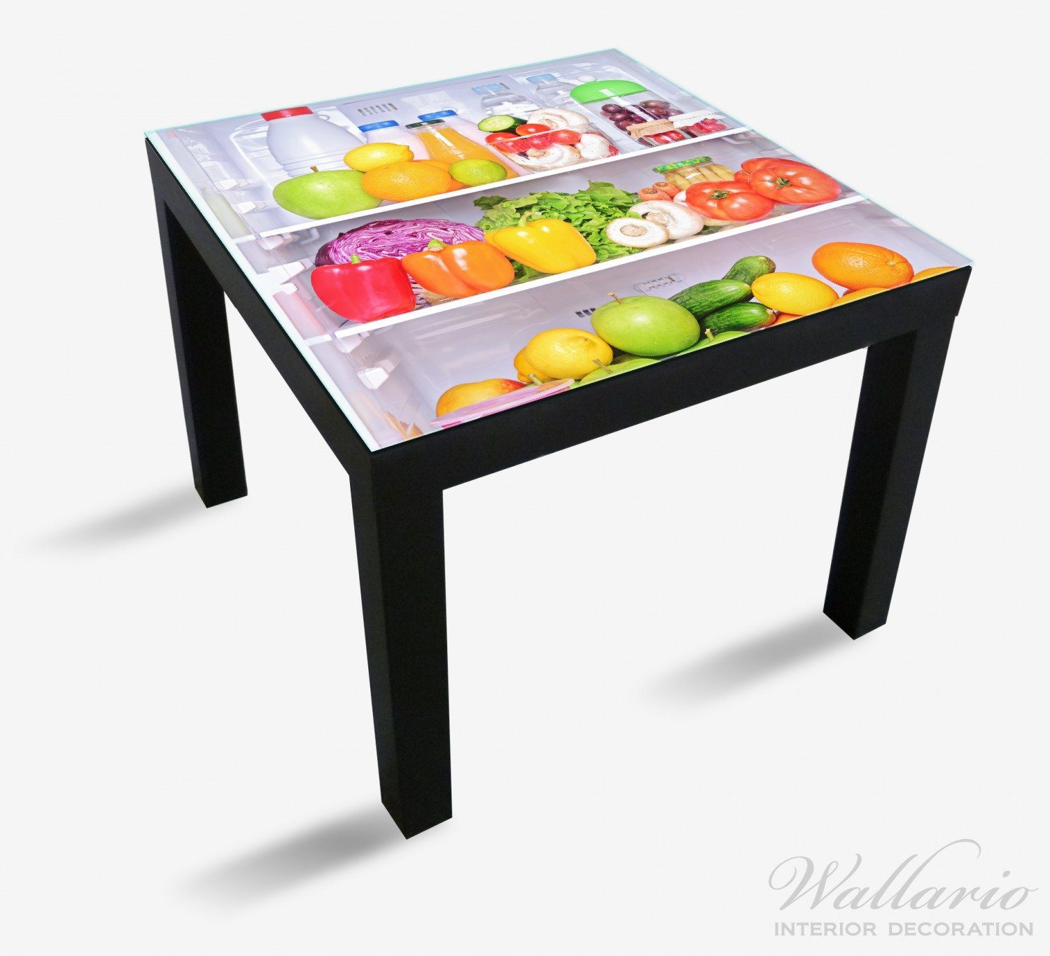 Ikea Tischplatte St), (1 Offener Lack gefüllter Wallario Tisch Kühlschrank für geeignet