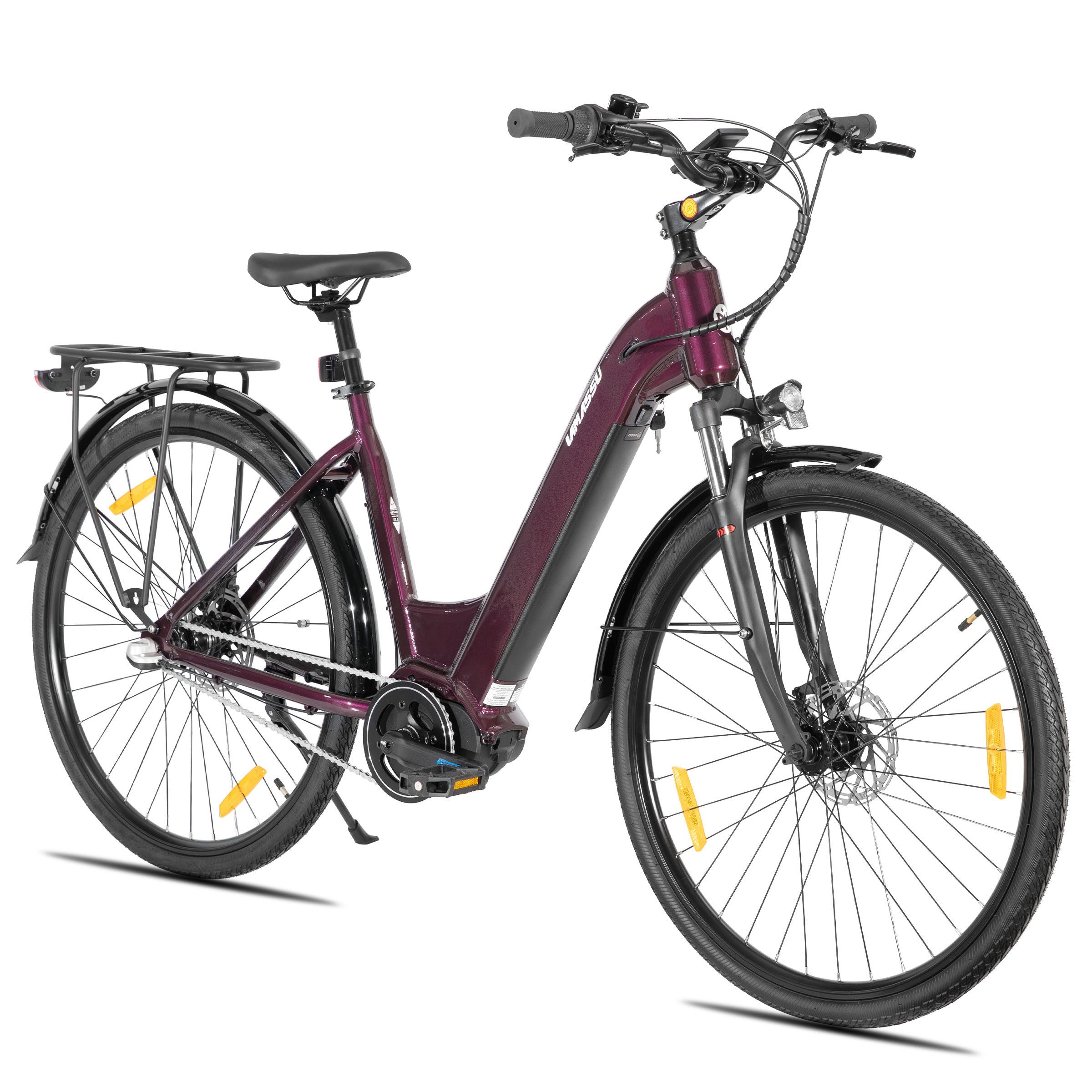 HILAND E-Bike 28 Zoll E-Bike Trekkingrad mit Gepäckträger für Alltag und Touren, Mittelmotor