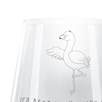 Mr. & Mrs. Panda Windlicht Flamingo Yoga - Transparent - Geschenk, Teelichtglas, Achtsamkeit, Yo (1 St), Elegante Ausstrahlung