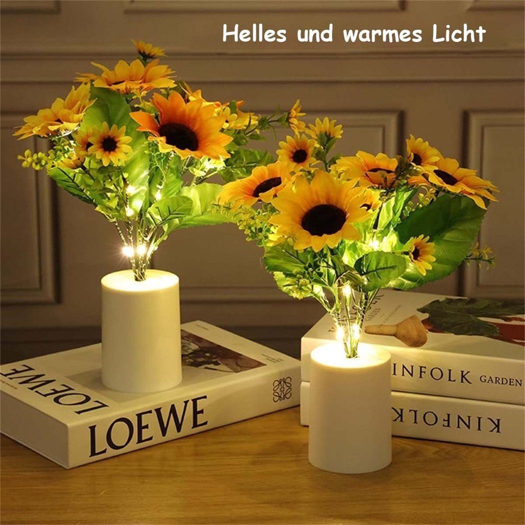 DAYUT LED Nachtlicht LED-Dekoleuchten, Sonnenblumen-Simulationslaternen, Heimdekoration