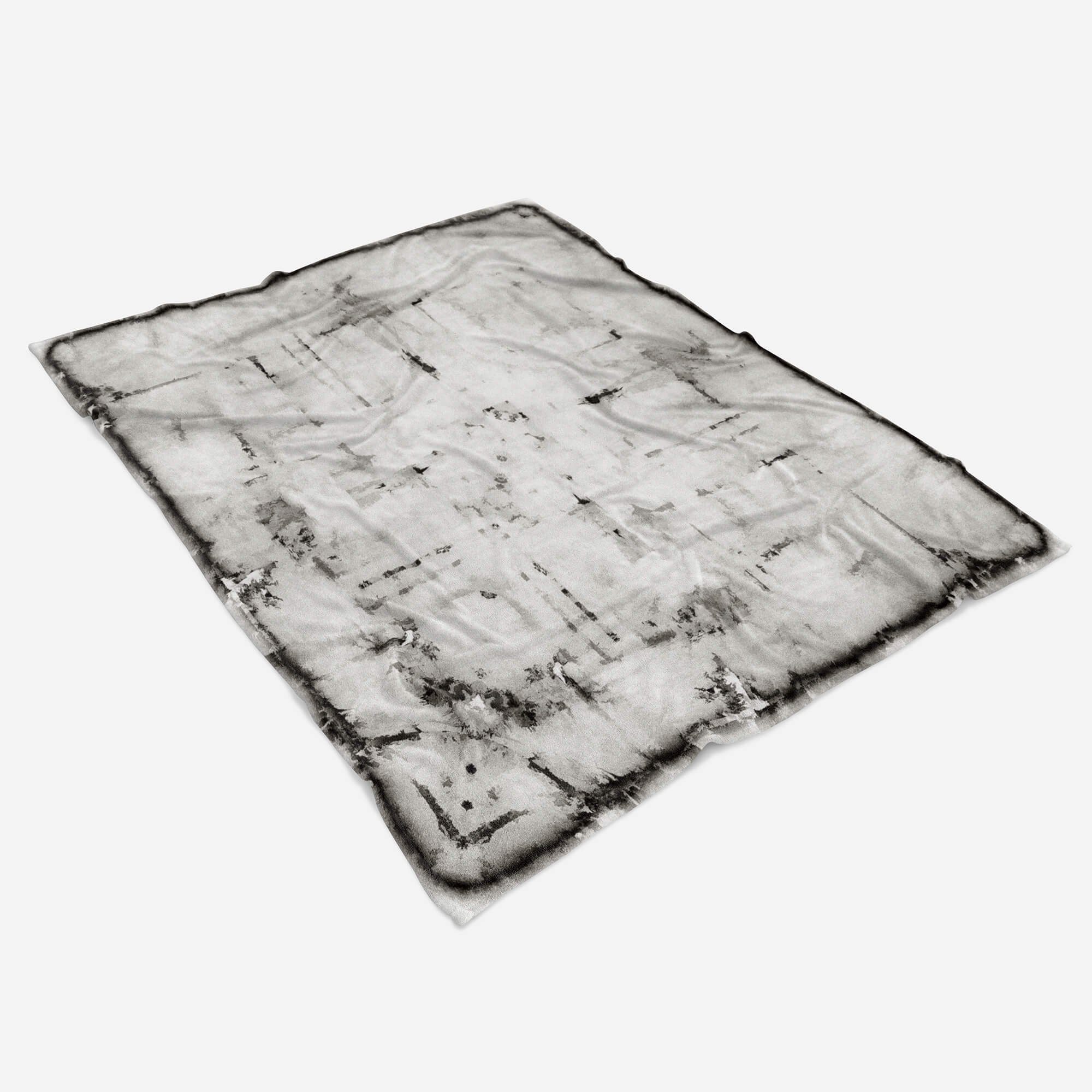 Abstrakt Art Handtuch Grau mit Weiß Handtuch Sinus Schwarz A, Handtücher Strandhandtuch Kuscheldecke Baumwolle-Polyester-Mix Saunatuch (1-St), Fotomotiv