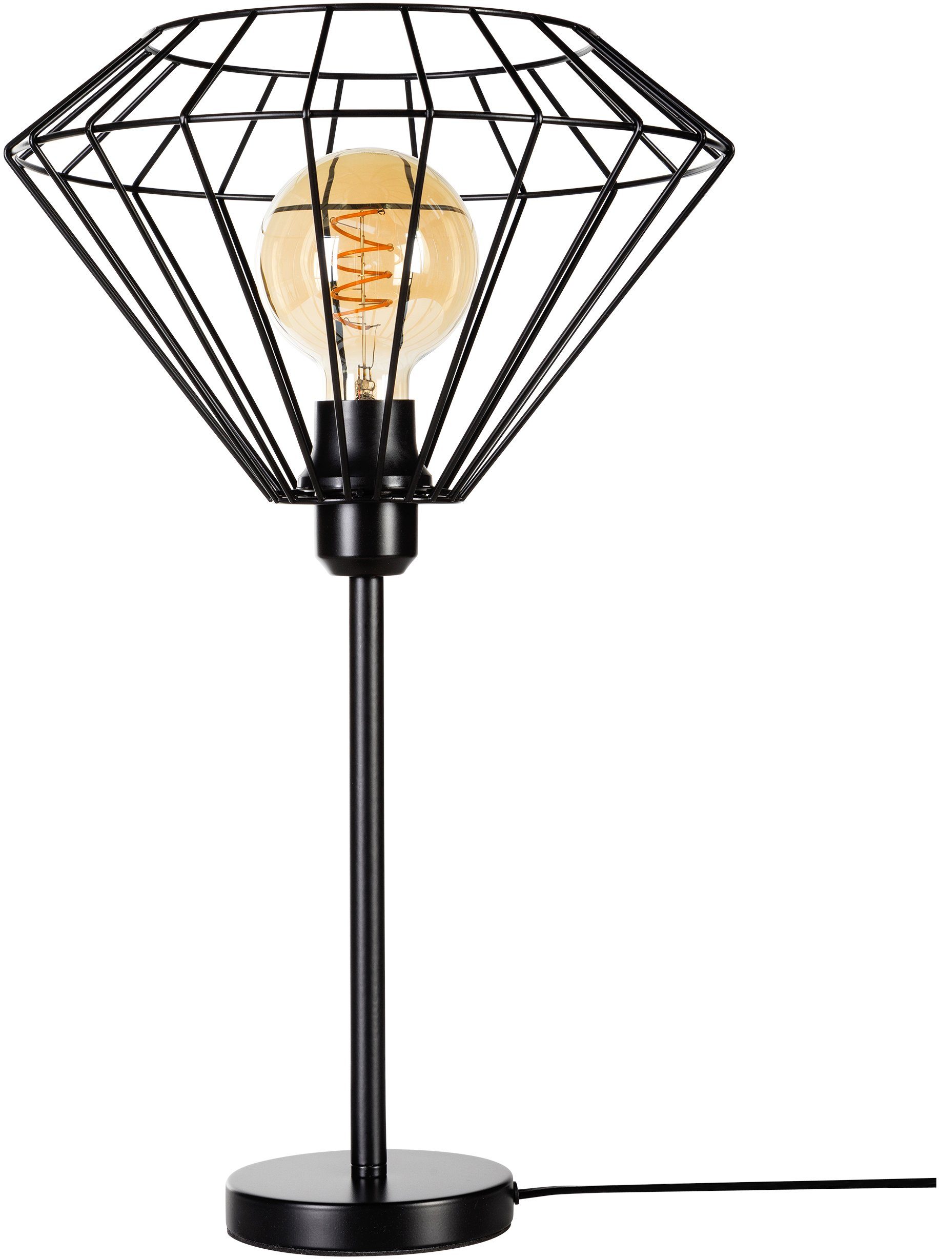 BRITOP LIGHTING Tischleuchte Raquelle, Leuchtmittel wechselbar, ohne Leuchtmittel, Dekorative Leuchte aus Metall, passende LM E27 - exkl., Made in Europe | Tischlampen