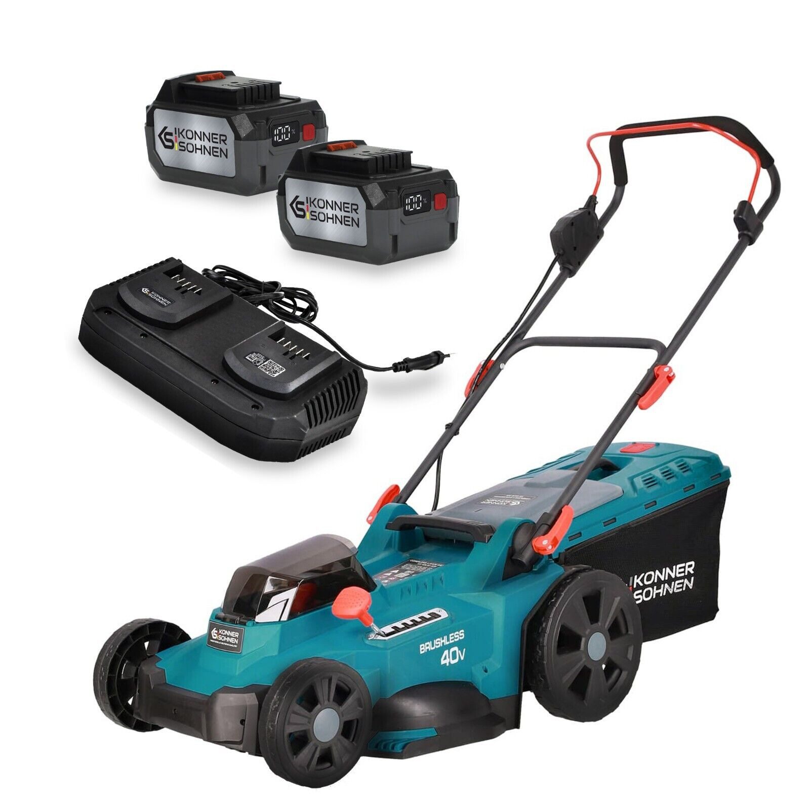 Könner & Söhnen Akkurasenmäher KS 43LM-40V + KS C35A-2 + KS 20V4-1 (2 pcs)