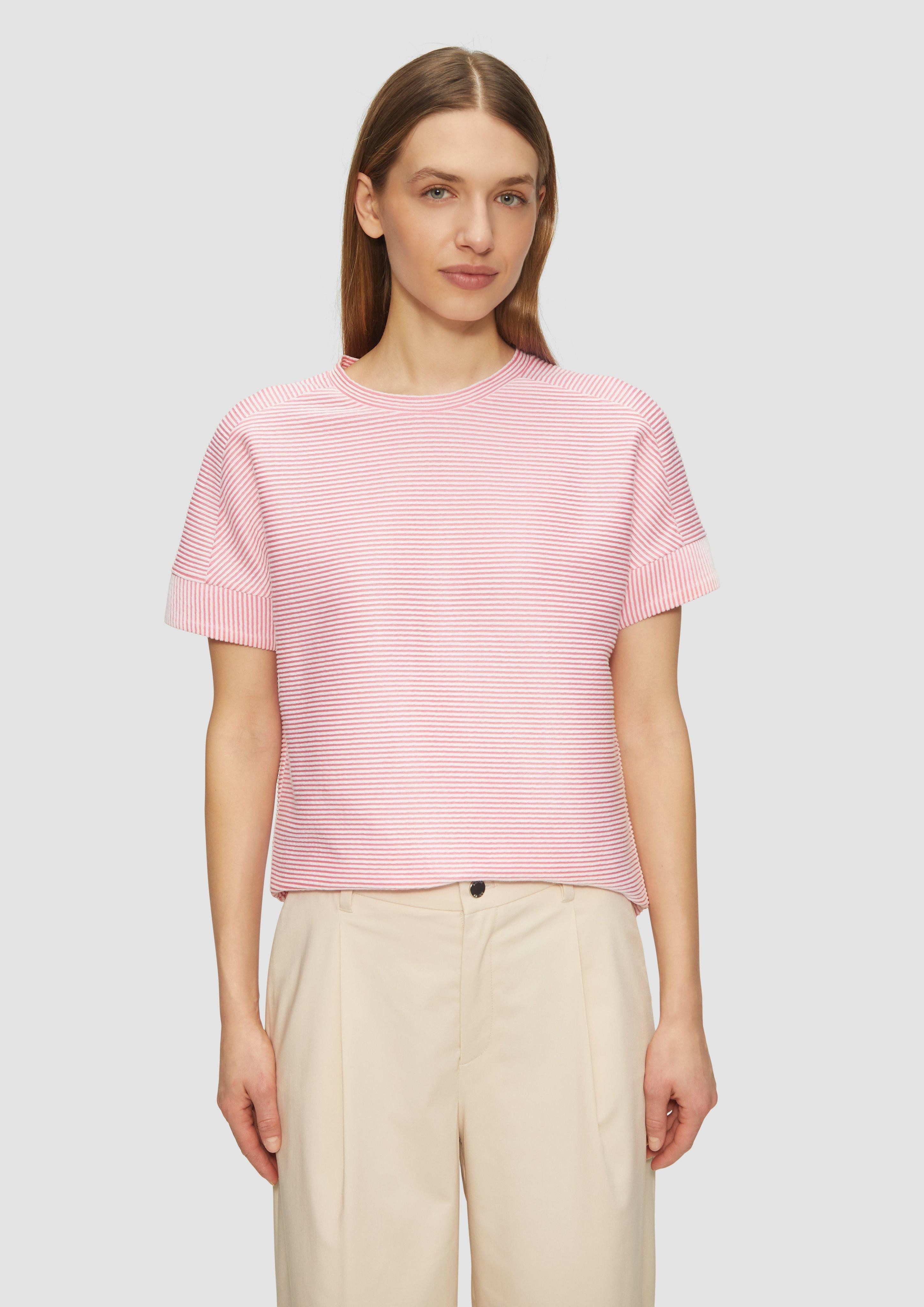 s.Oliver Shirttop T-Shirt mit Strukturstreifen im günstig online kaufen