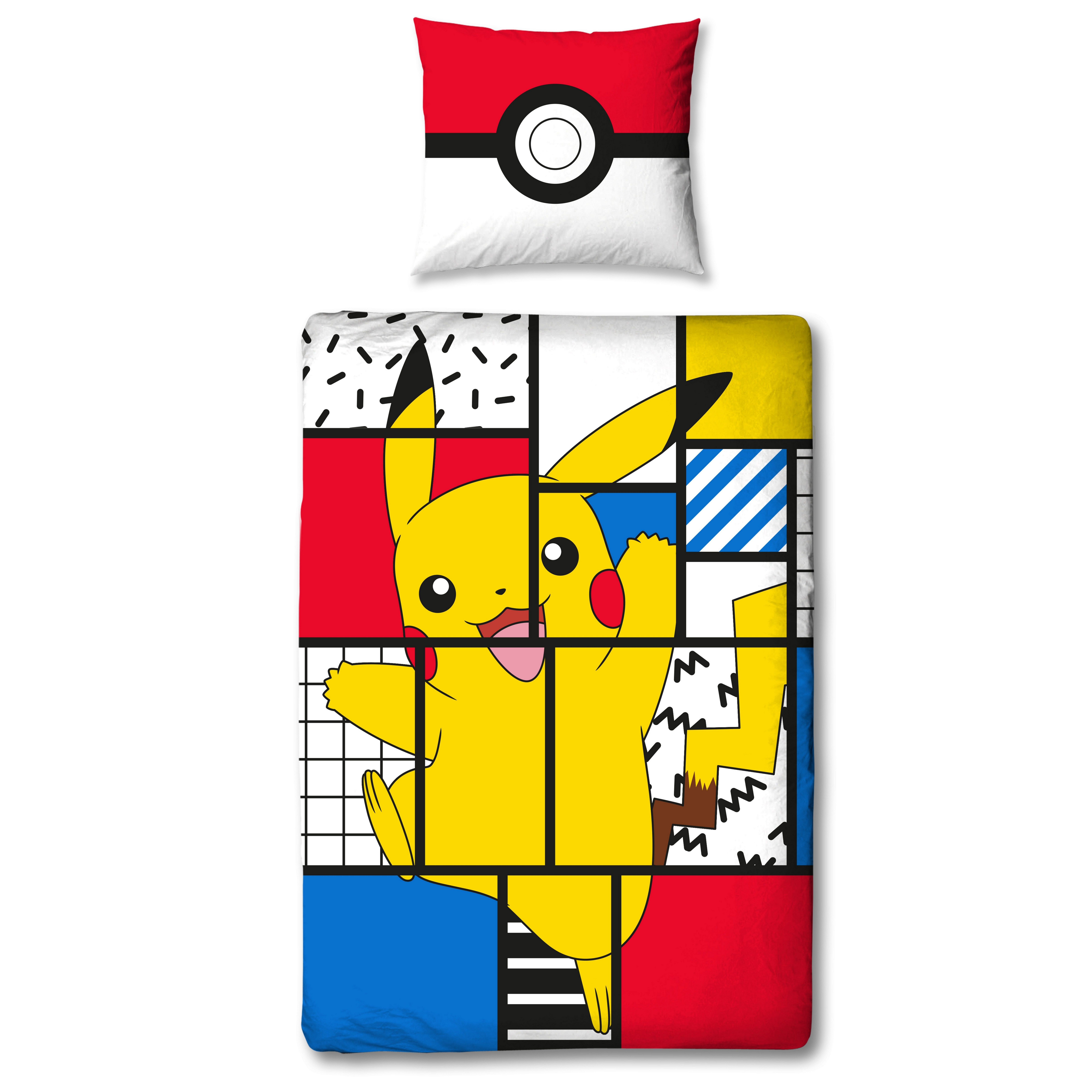 Bettwäsche Pokémon 135x200 + 80x80 cm, 100 % Baumwolle, MTOnlinehandel,  Renforcé, 2 teilig, Pikachu für Kinder, Teenager, Jugend