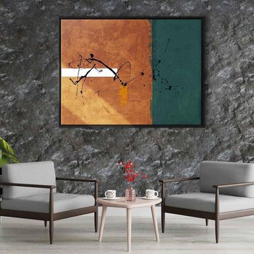 DOTCOMCANVAS® Leinwandbild Sufi Dance, Leinwandbild orange grün moderne abstrakte Kunst Druck Wandbild