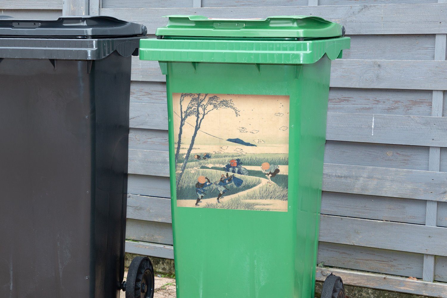 Sticker, Provinz in - Suruga Hokusai Katsushika (1 Mülltonne, Mülleimer-aufkleber, Abfalbehälter der Ejiri MuchoWow von Container, Gemälde St), Wandsticker