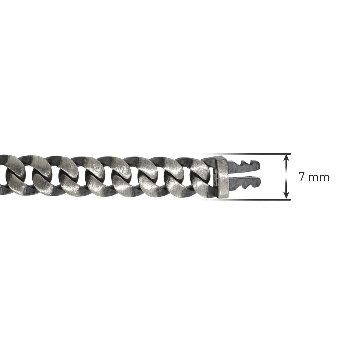 trendor Gliederarmband Herren-Armband 925 Silber Oxidiert PanzerBreite 7 mm