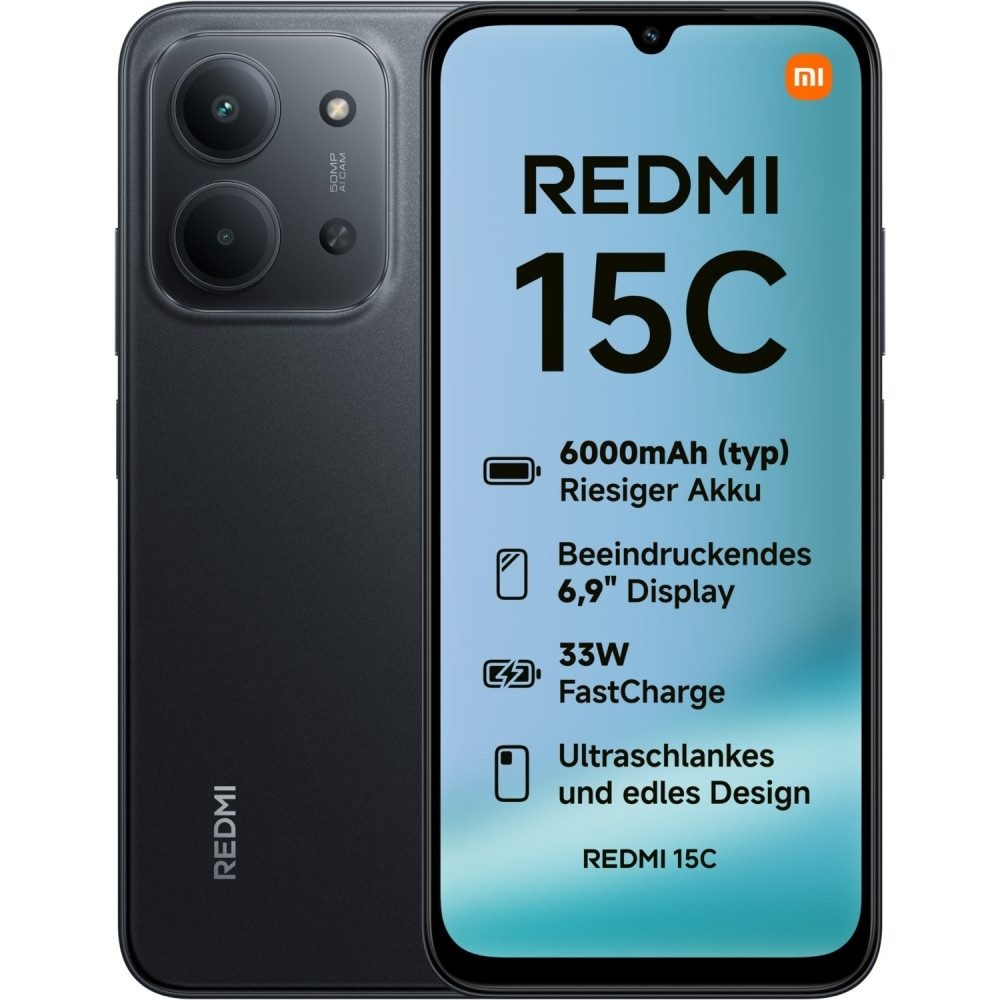 Xiaomi Redmi 15C 256 GB / 4 GB - Smartphone - midnight black Smartphone (6,9 Zoll)