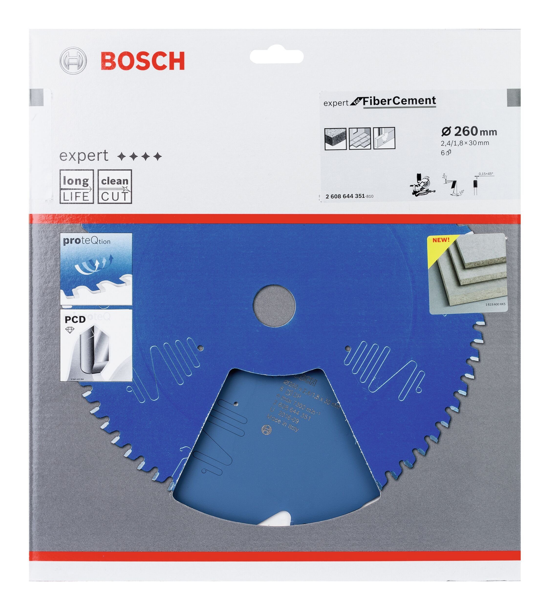 BOSCH Kreissägeblatt Cement mm x For Fibre 30 6Z, 260 2,4 Expert x 