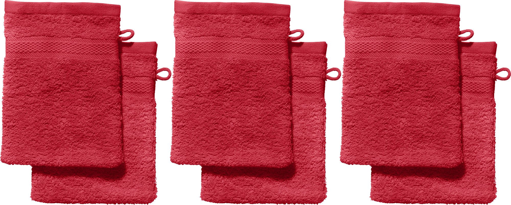 REDBEST Waschhandschuh Waschhandschuh "Chicago" 6er-Pack, Frottier, Walk-Frottier Uni