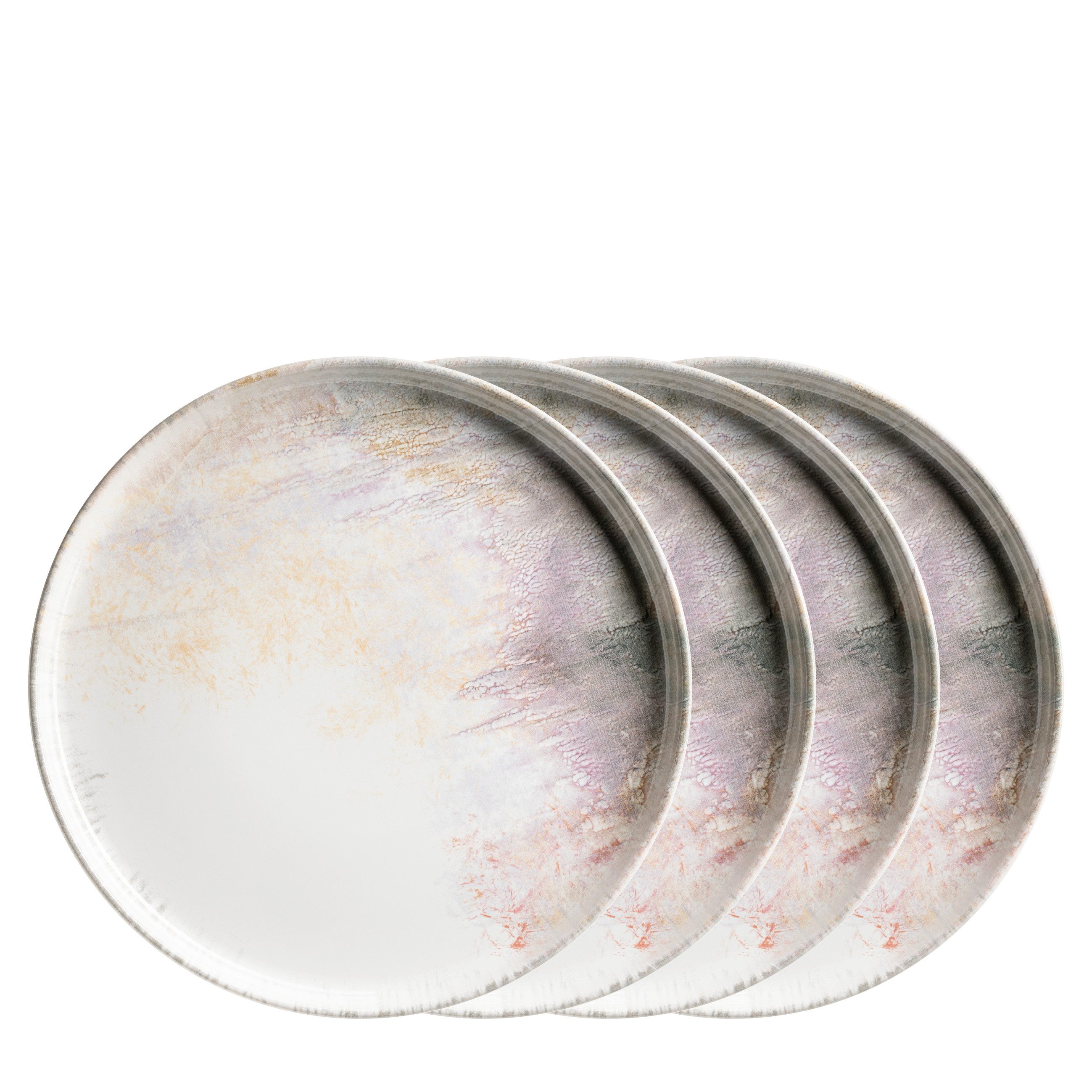 MÄSER Teller-Set Aquarellia (4-tlg), 4 Personen, Steinzeug