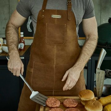DRAKENSBERG Grillschürze Herren»Bob« Havanna-Braun, Premium Leder Koch- und Grillschürze für Männer, strapazierfähig