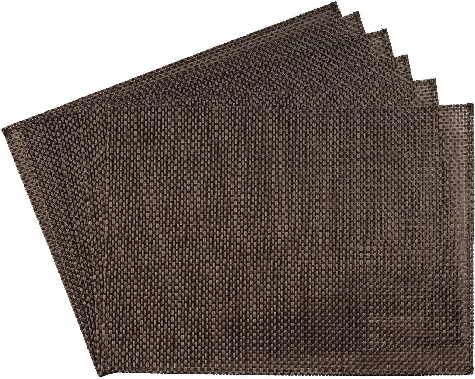 Platzset, Schmalband, APS, (6-St), mit umgenähten Rand, leicht abwischbar, 45x33 cm platinfarben | Tischsets