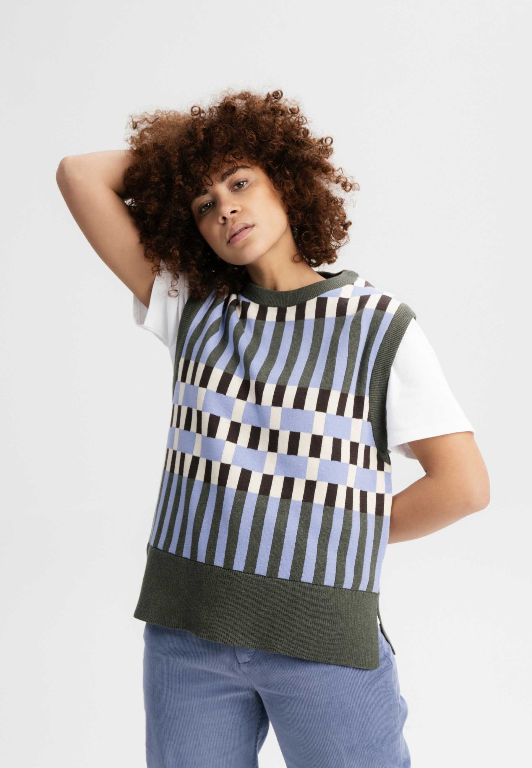 grün melange gestreift