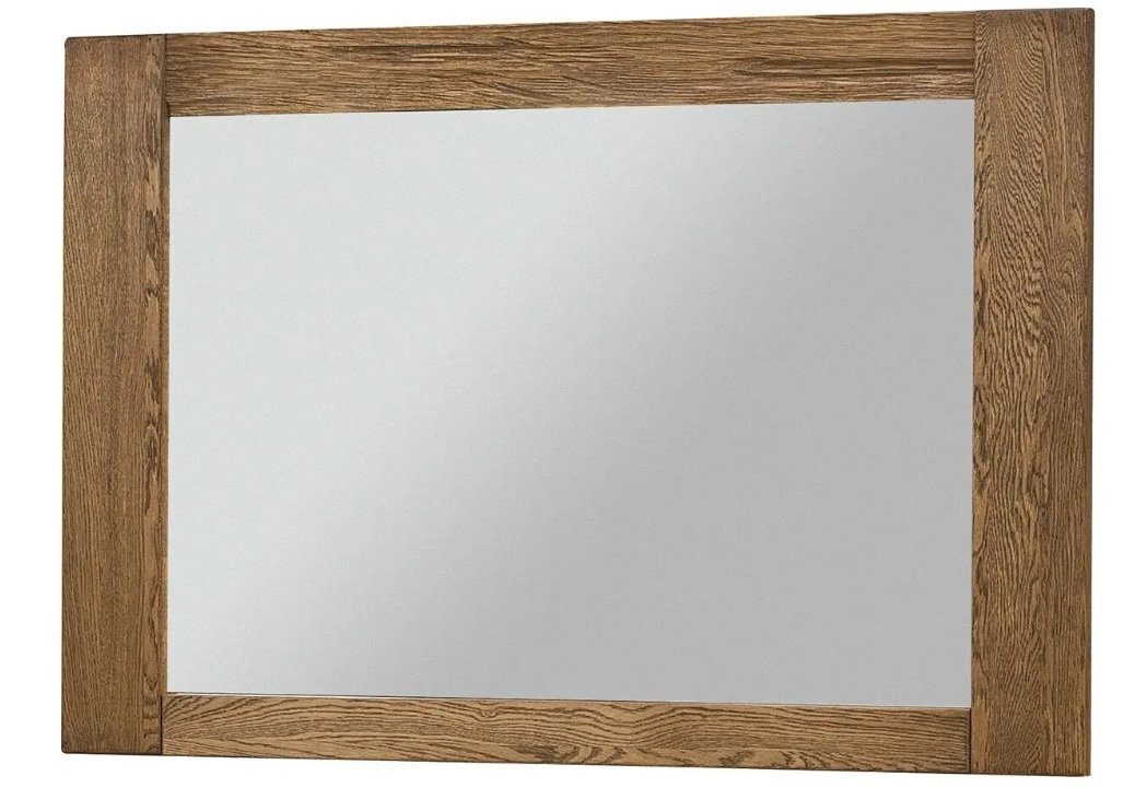 Eiche Rustikal inkl. Schublade, Massivholz Spiegel Schminktisch Massivholz, (Frisiertisch, Vittorio Frisierkommode), aus Stylefy mit