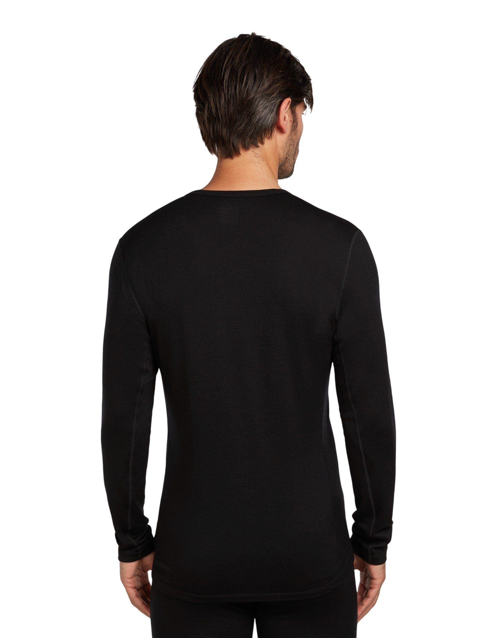 Icebreaker Langarmshirt Unterwäsche 260 Tech Crewe - Merinowolle, enganliegend - schwarz