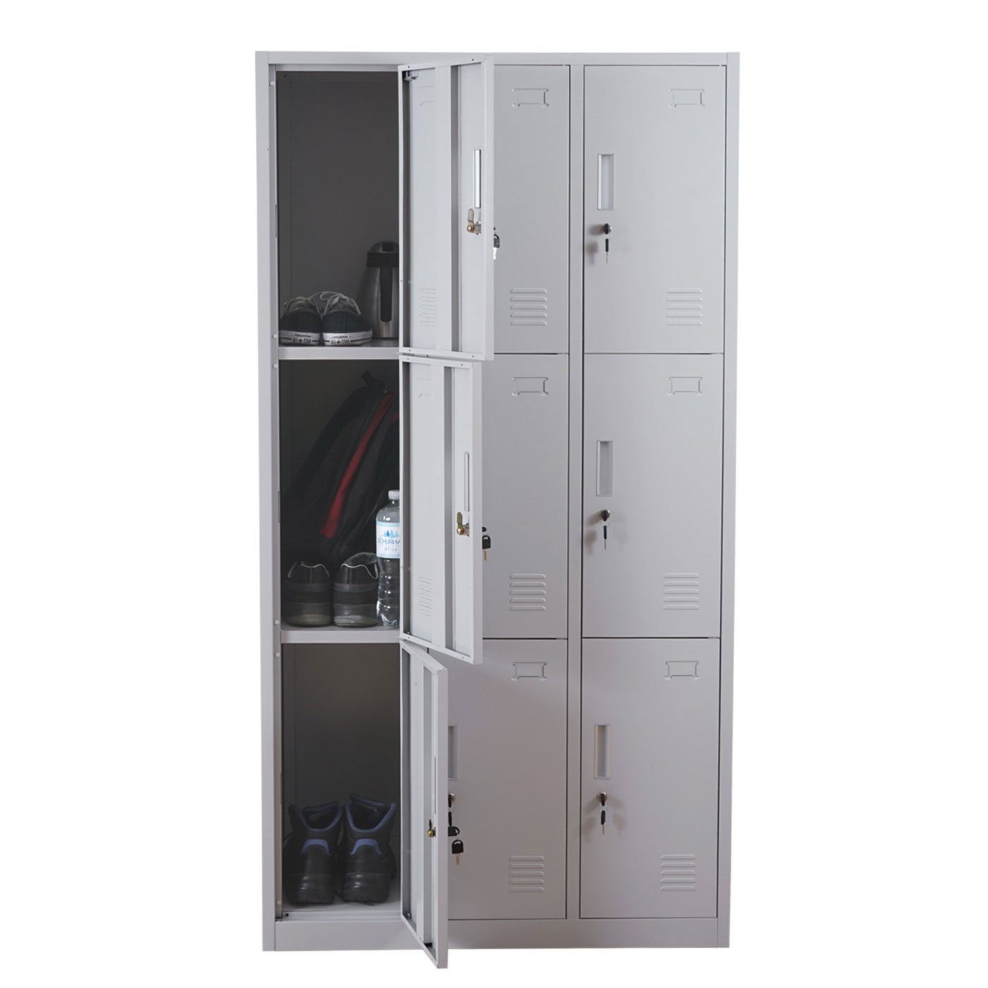 MCW Mehrzweckschrank Preston T829-9 Drehriegelschloss inkl. 2 Schlüssel, Lüftungsschlitze, Etikettenhalter