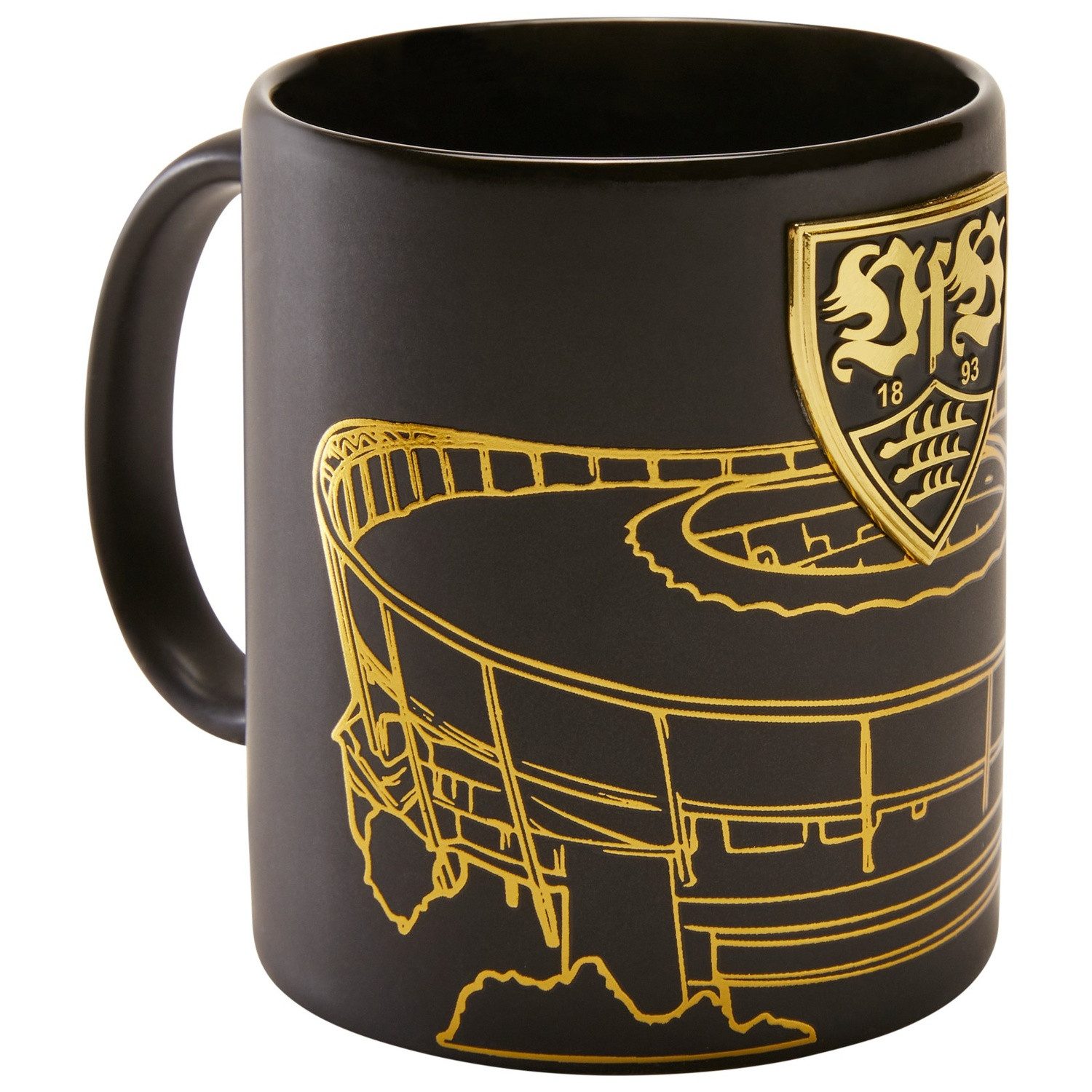 VfB Stuttgart Tasse VfB Stuttgart Tasse schwarz gold 0,3 l offiziell, Keramik