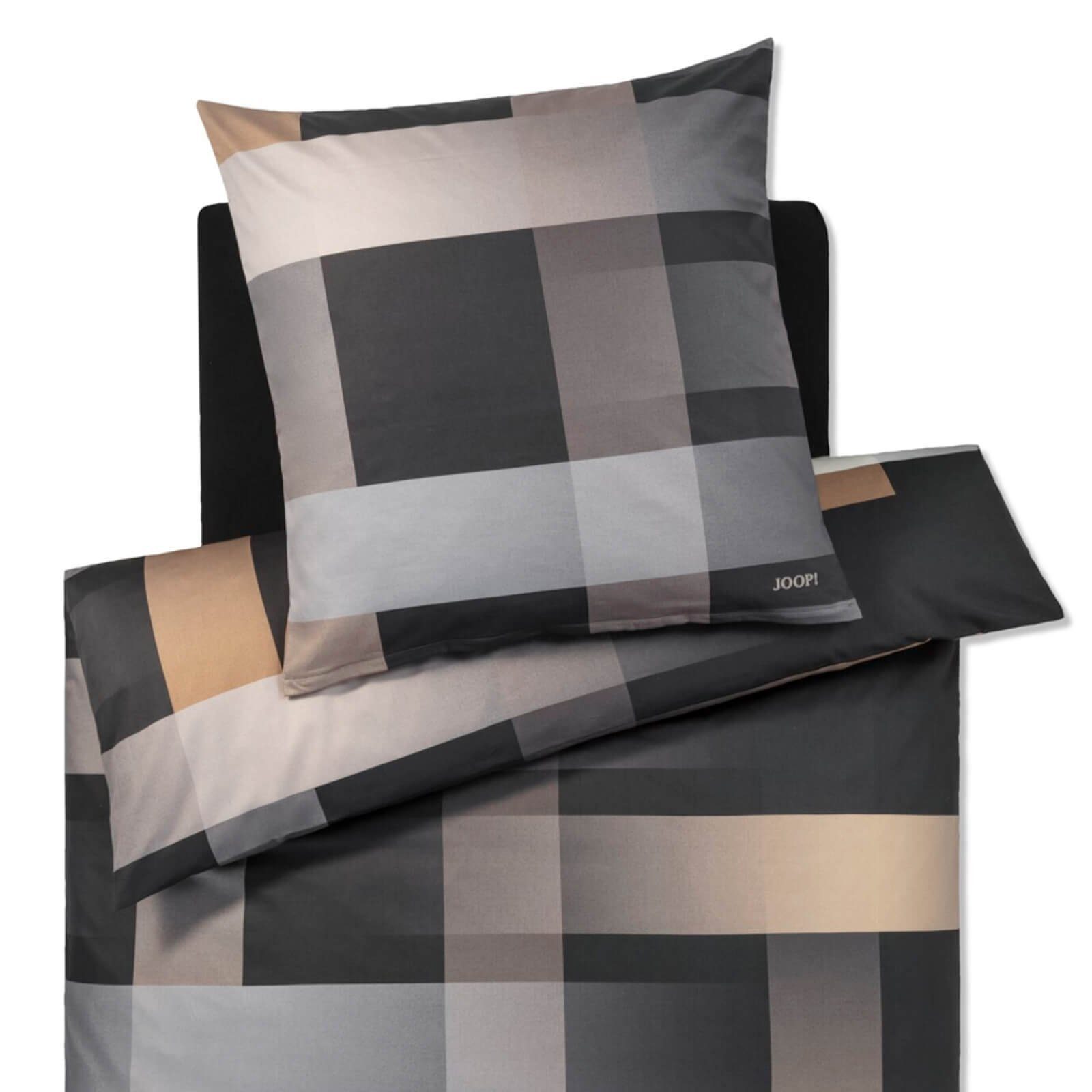 JOOP! Bettwäsche JOOP! Mako Satin Bettwäsche Woven 4108-9 Ebony Streifen 135x200, 2 teilig