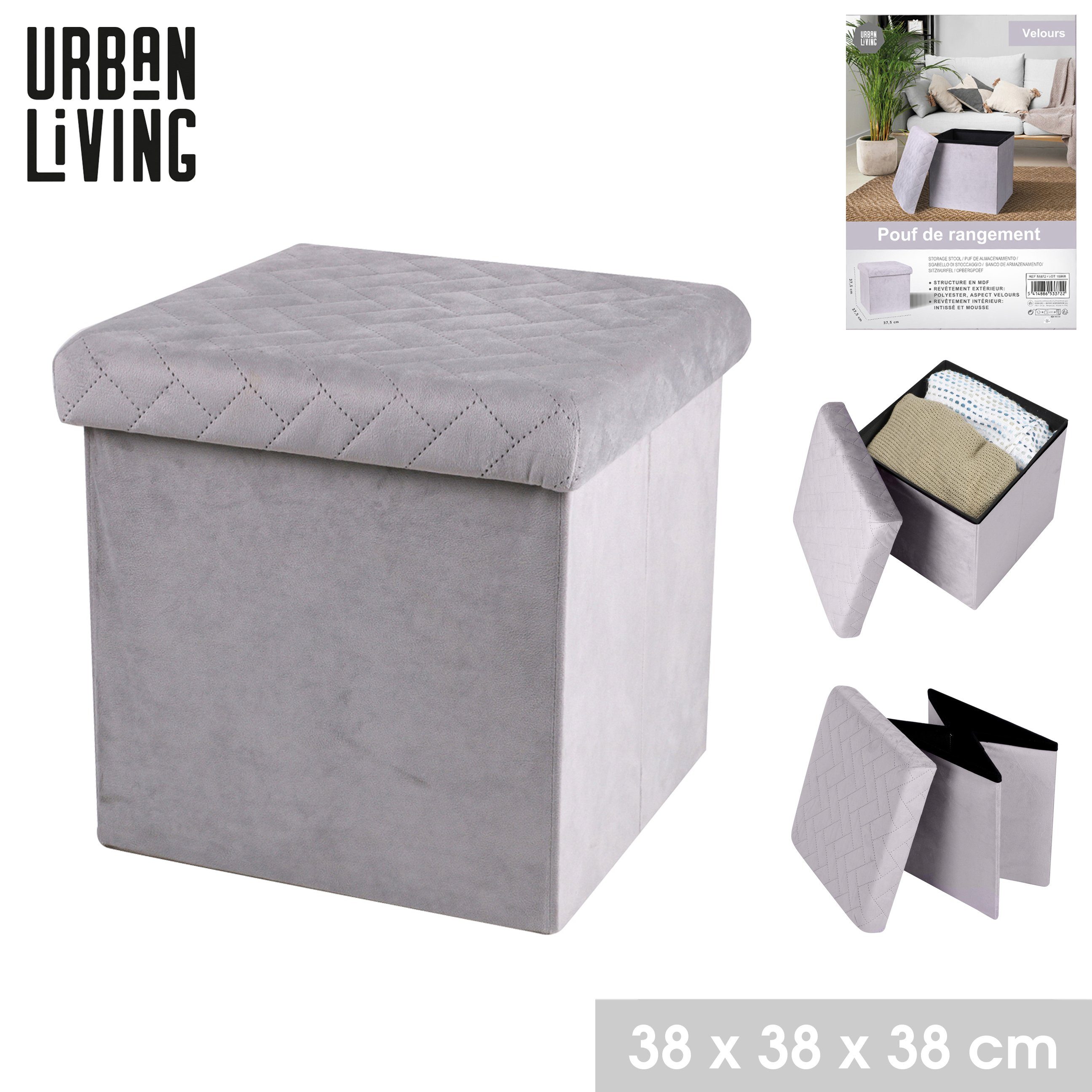 Urban Living Sitzhocker Ottomane faltbar Sitzwürfel günstig online kaufen