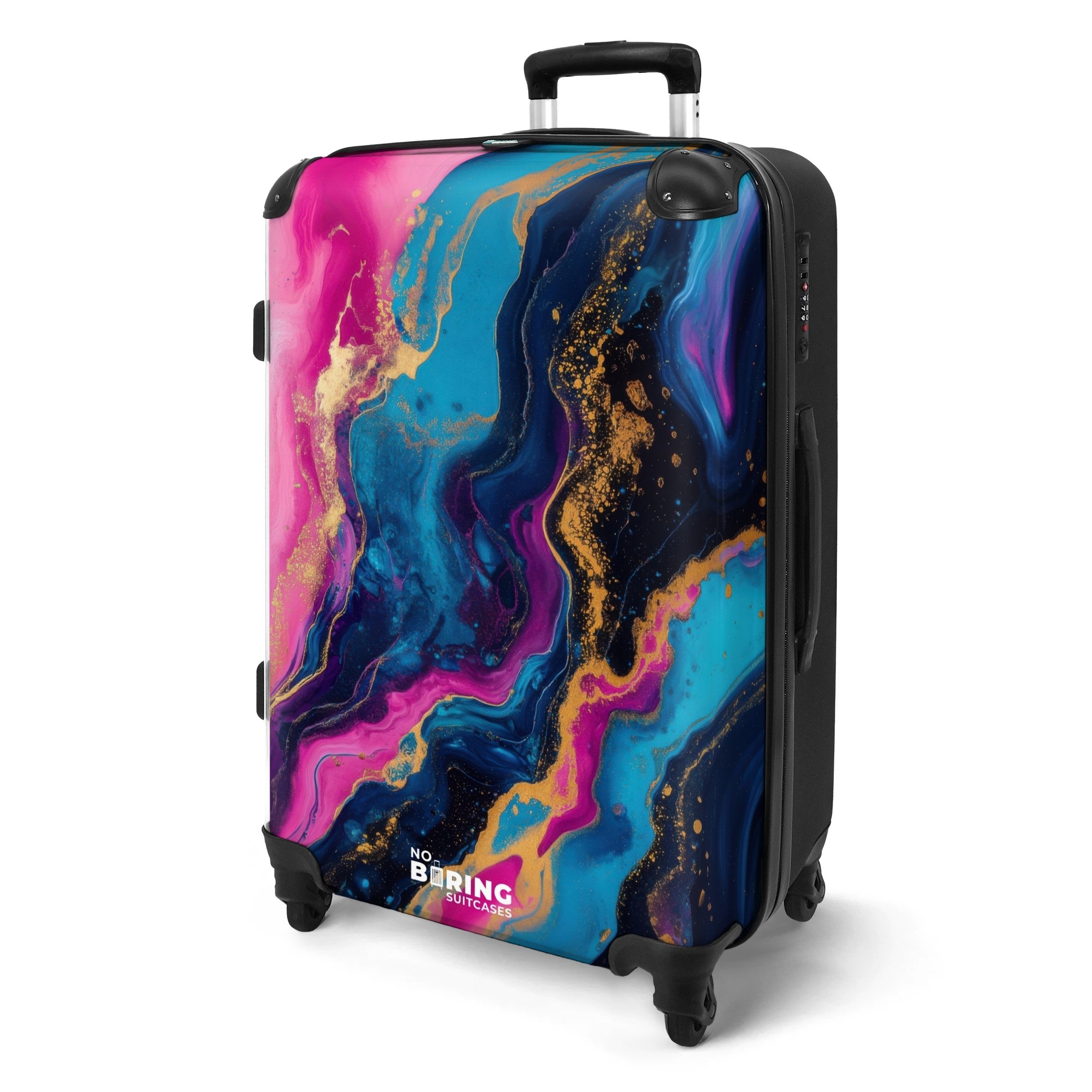 NoBoringSuitcases.com© Hartschalen-Trolley Fließendes Rosa und Blau günstig online kaufen