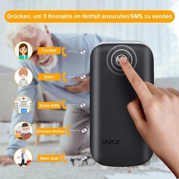 TOKVIA Seniorenhandy T201, Klapphandy mit Notruftaste & großen Tasten Seniorenhandy (2,4 Zoll, USB Typ-C)