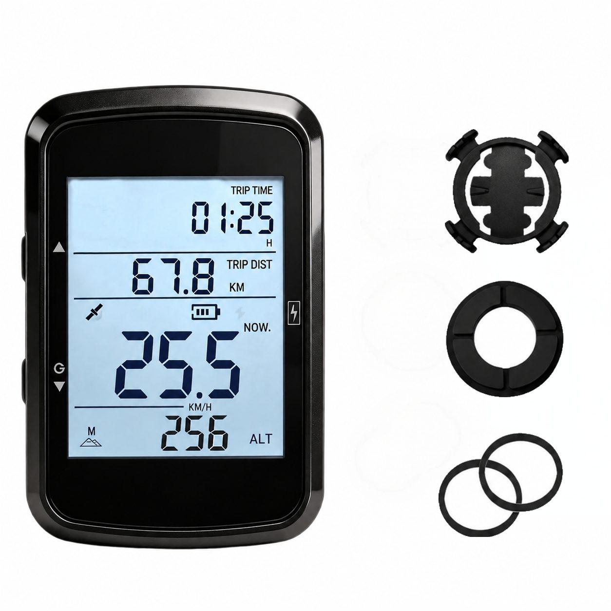 ibettertec Fahrradcomputer Kabelloser Fahrradtacho mit LCD-Display, 2,4 Zoll (USB-C Ladefunktion), Geschwindigkeitsmesser, Kilometerzähler, Hintergrundbeleuchtung