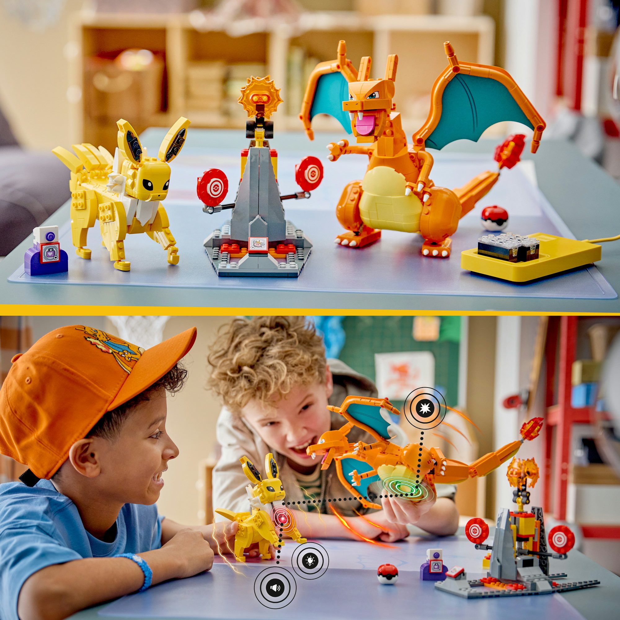 LEGO® SMART Play: Ultimativer Showdown zwischen Glurak und Blitza (72167) Konstruktionsspielsteine, (751 St), LEGO Pokémon; inklusive SMART Brick; mit Licht- und Soundeffekten