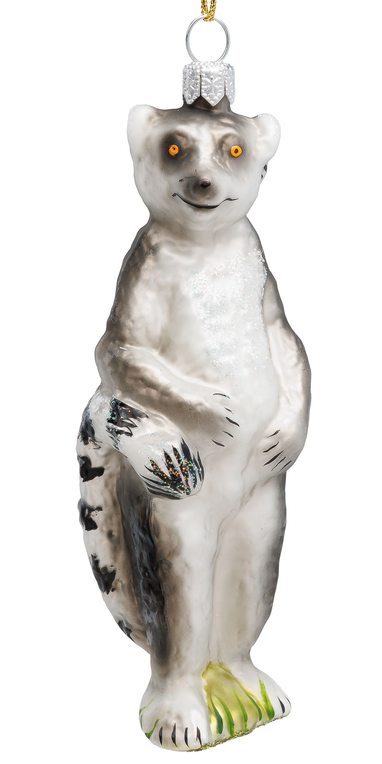 SIKORA Weihnachtsbaumkugel Lemur Besondere Weihnachtskugel Glas Figur Anhänger - BS784, Christbaumschmuck - Traditionell, authentisch & außergewöhnlich