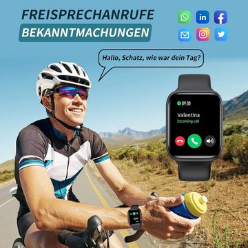 Bebinca Smartwatch (1,75 Zoll, Android iOS), 2023 Handyuhren Lautsprecher HD 28 Spritzmodi IP68 Wasserdicht Uhr