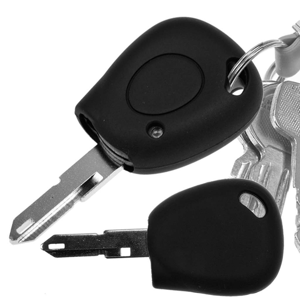 mt-key Schlüsseltasche Funk I I für C06 Tasten Autoschlüssel 1 Silikon Schutzhülle Clio Twingo Softcase Megane Renault R19 Fernbedienung Schwarz,