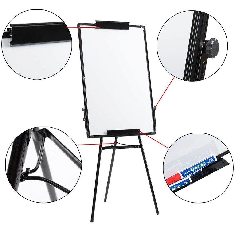JEOBEST Magnettafel Dreibein Whiteboards mit Ständer 70 x 100 cm Standtafel, Höhenverstellbar, Trocken Abwischbare,für Zuhause Schule Büro