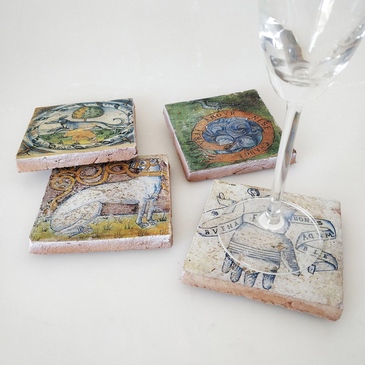 Tassenuntersetzer Terrakotta-Untersetzer »Renaissance«, 4er-Set.