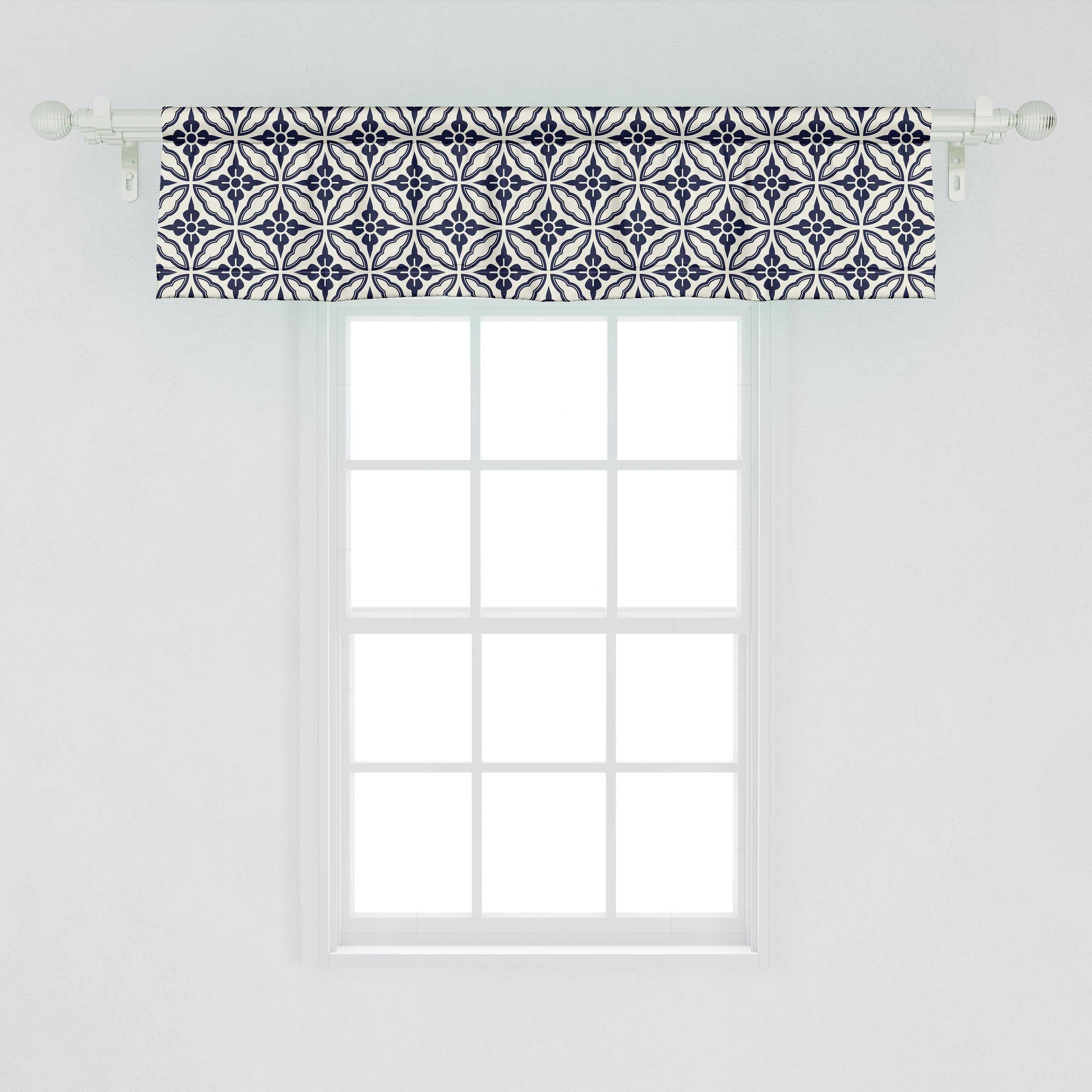 Scheibengardine Vorhang Floral Küche Microfaser, Volant Dekor Abakuhaus, Mandala Schlafzimmer mit Stangentasche, für japanische