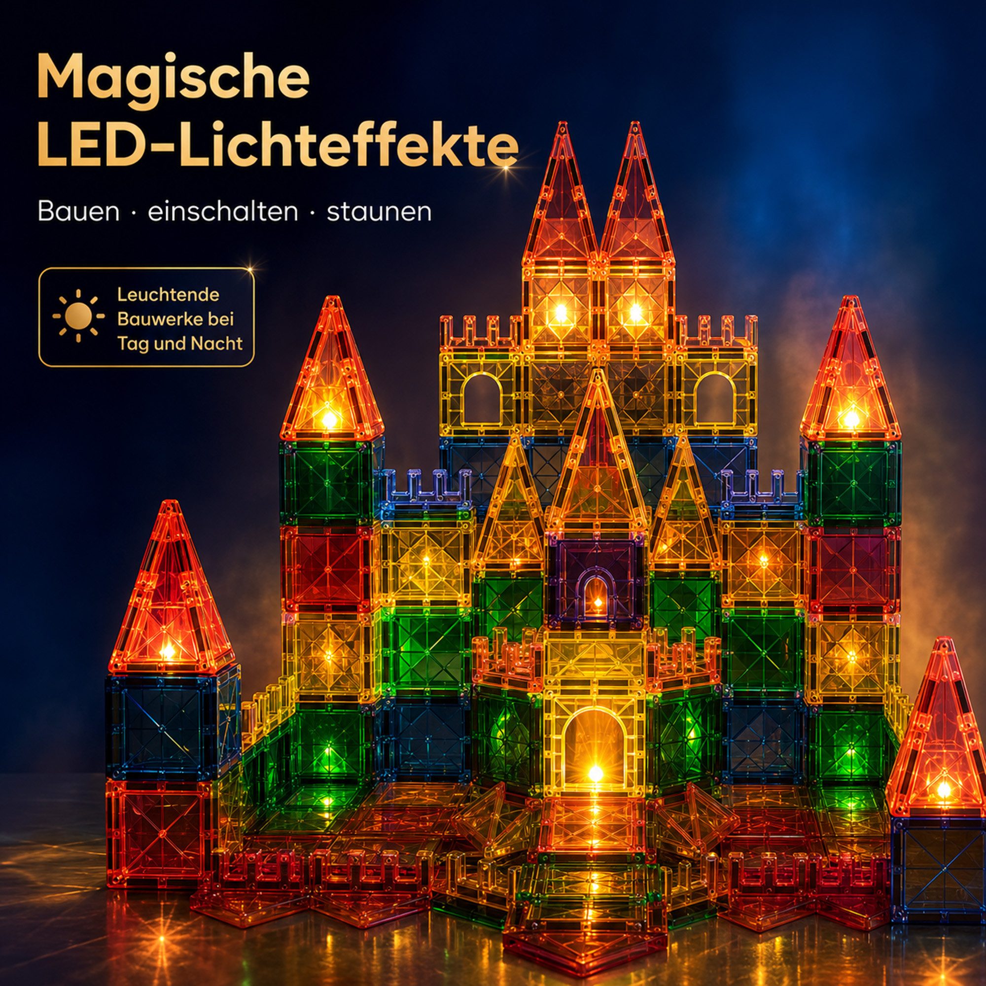 Luckice magnetische Bausteine, Lern- & Steckspiel, Kreativspielzeug für Kinder Magnetspielbausteine, (Set, 78 St., Magnetspielbausteine Starker Magnetismus hohe Haftkraft), Kinderspielzeug Geschenk ab 3 4 5 6 7 8 Jahre Junge Mädchen